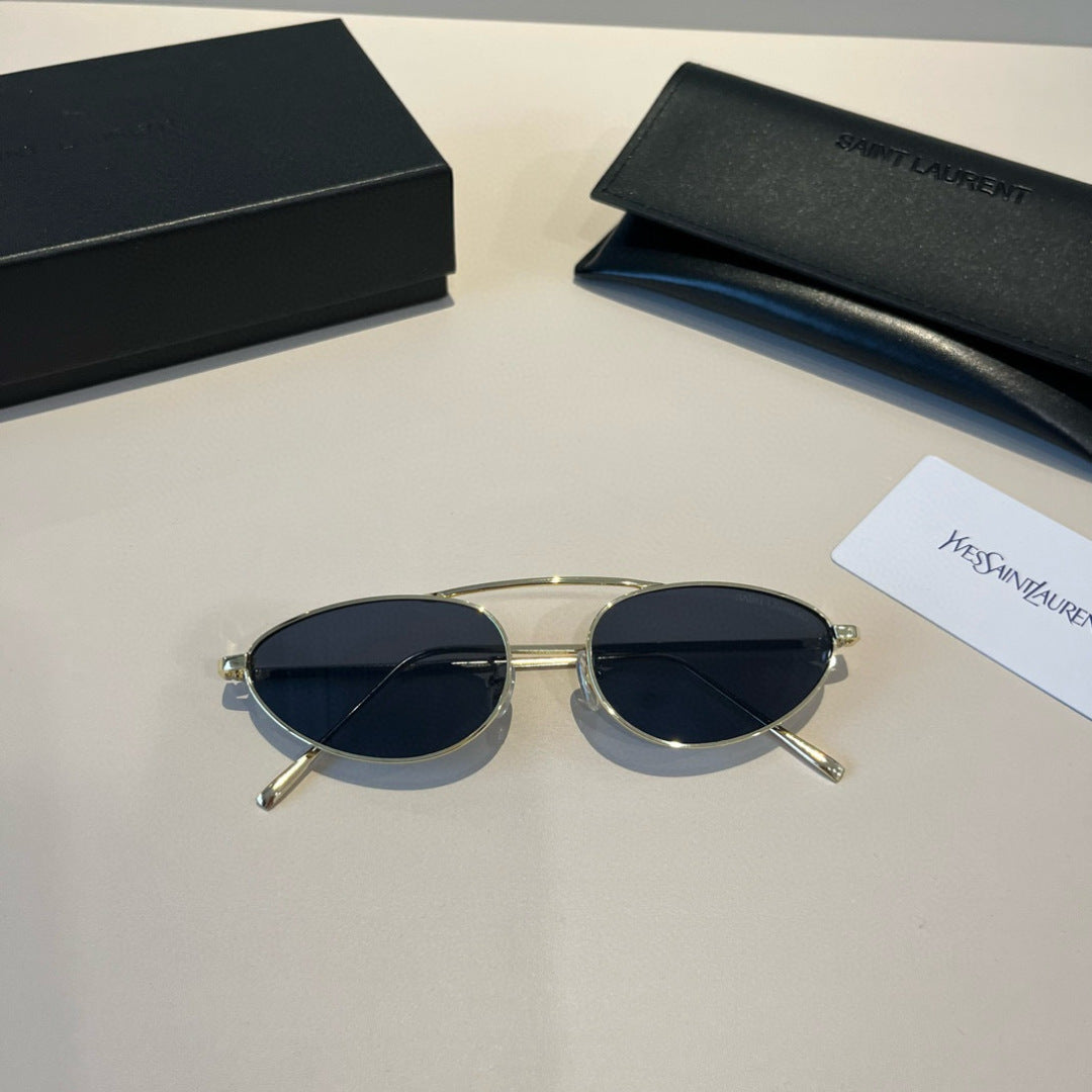 Saint Laurent Metal Cat-Eye Silver Lens Sunglasses for Men & Women - 431903 - detail image 4
