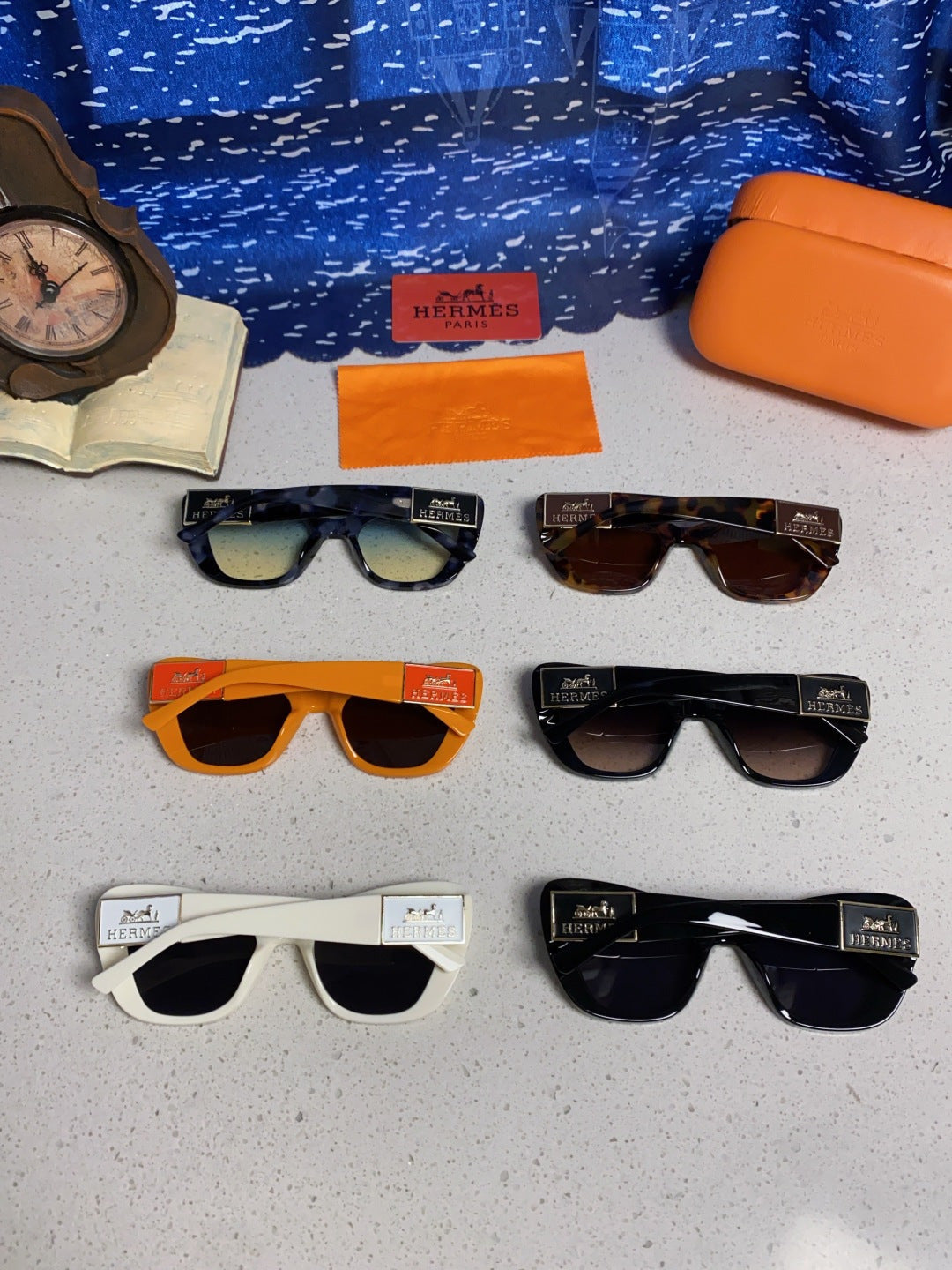 Hermès Cat-Eye Orange Lens Sunglasses for Men & Women - 358937 - detail image 11