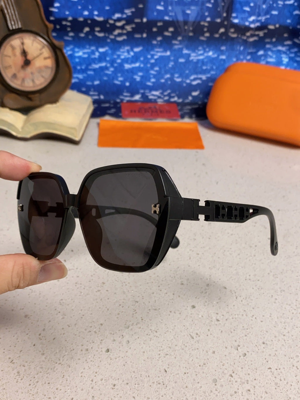 Hermès Polarized Round Black Lens Sunglasses for Women - detail image 6