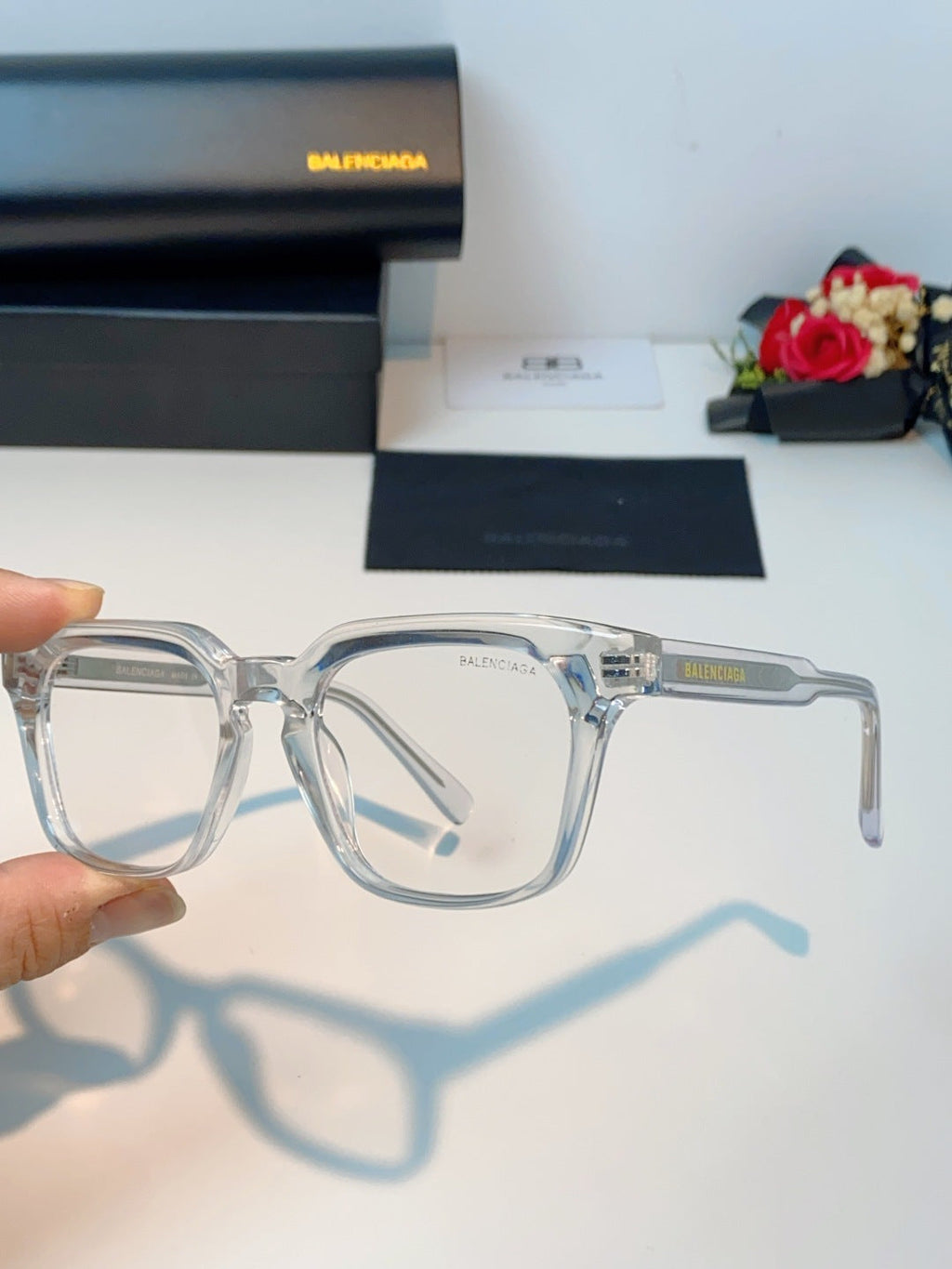Balenciaga Blue-Light Fashion Silver Lens Sunglasses for Men & Women - detail image 6