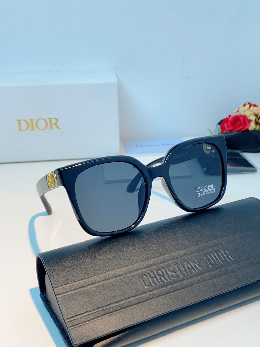 Dior Polarized Cat-Eye Black Lens Sunglasses for Women - 934545 - detail image 10