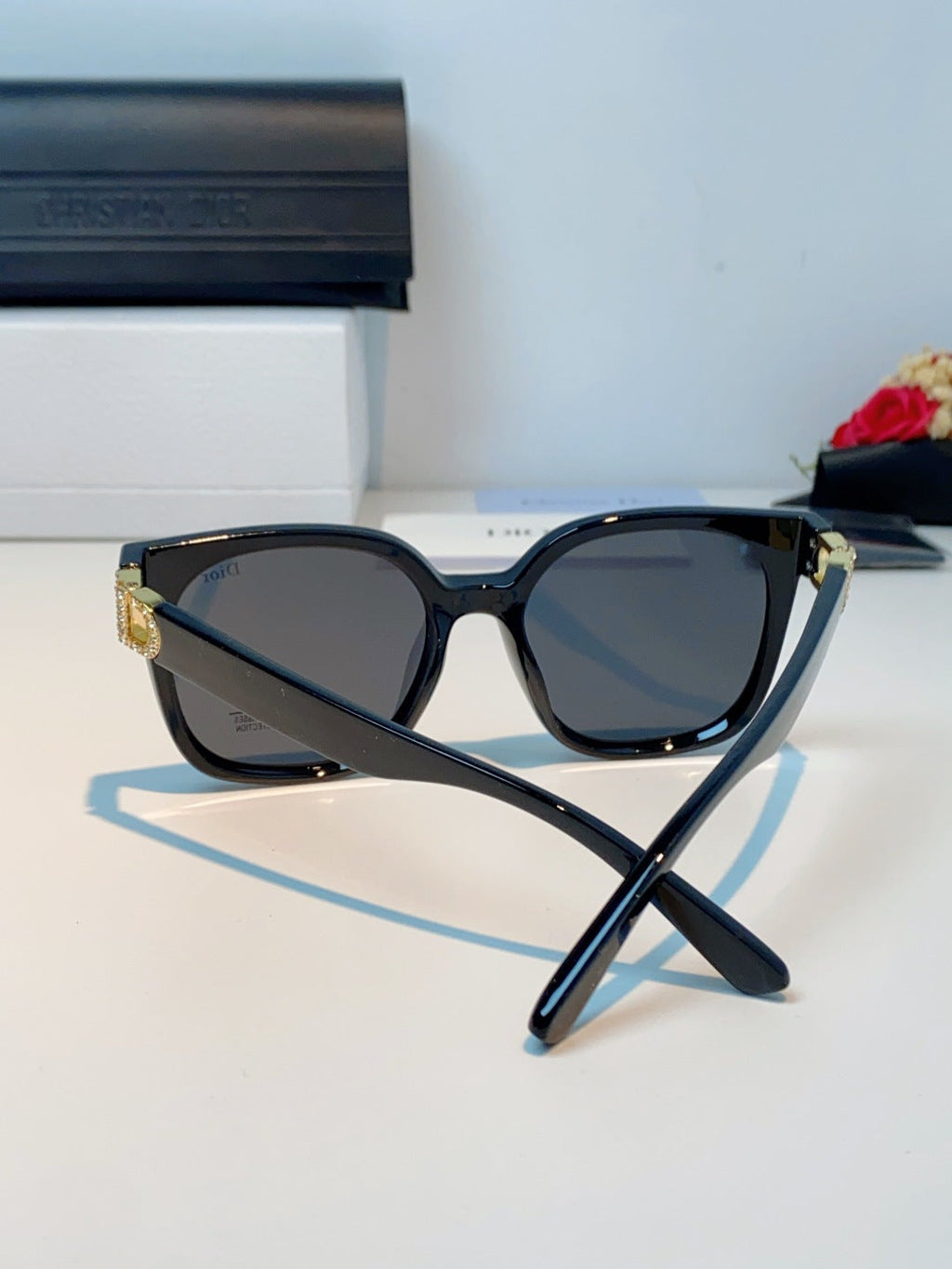 Dior Polarized Cat-Eye Black Lens Sunglasses for Women - detail image 3