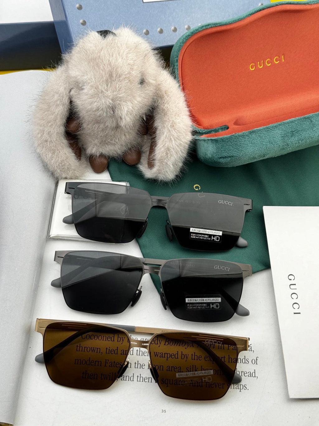 Gucci G9882 Polarized Fashion Black Lens Sunglasses for Men & Women - detail image 7