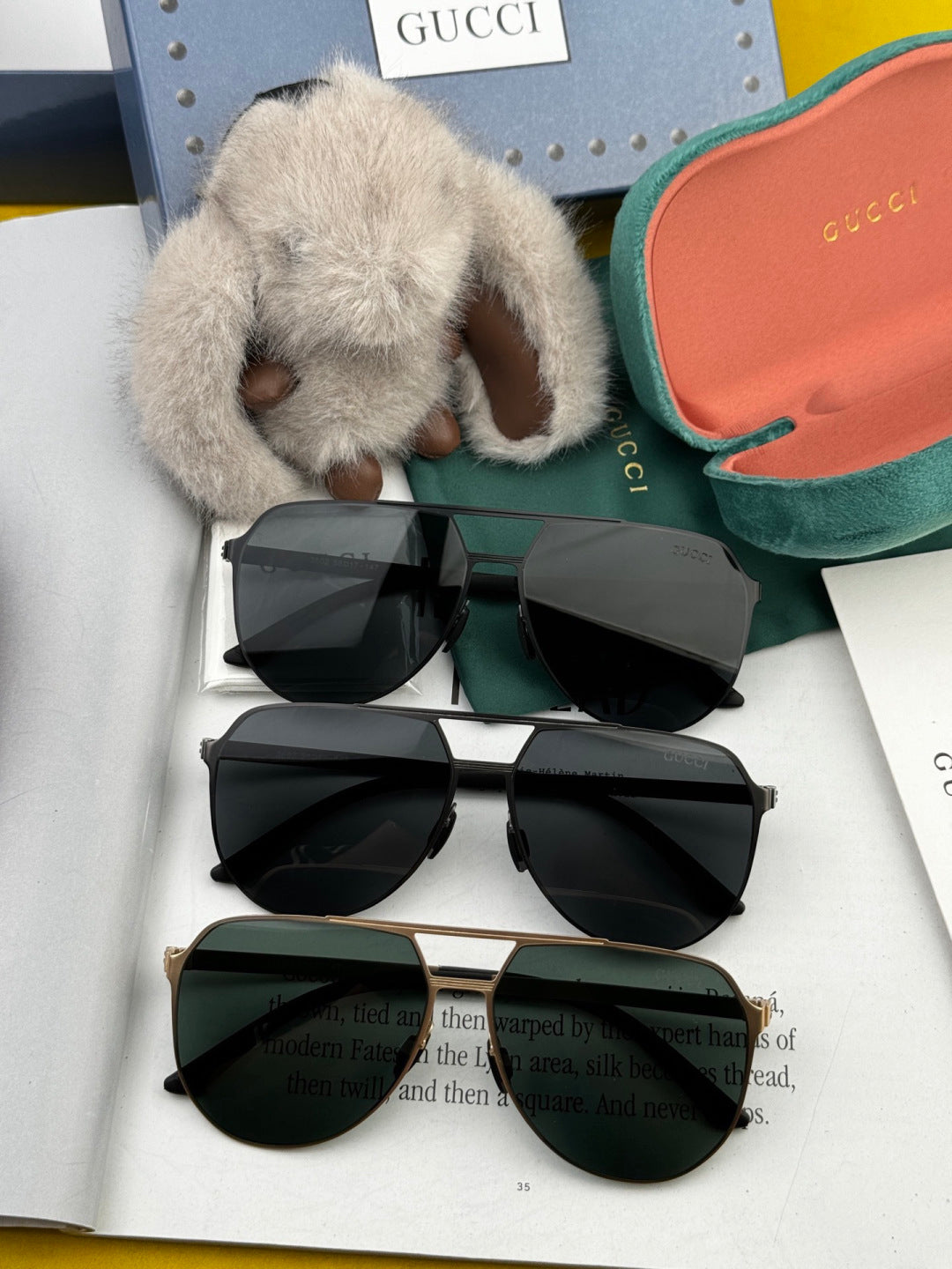 Gucci G2380 Polarized Aviator Gold Lens Sunglasses for Men - 934078 - detail image 7