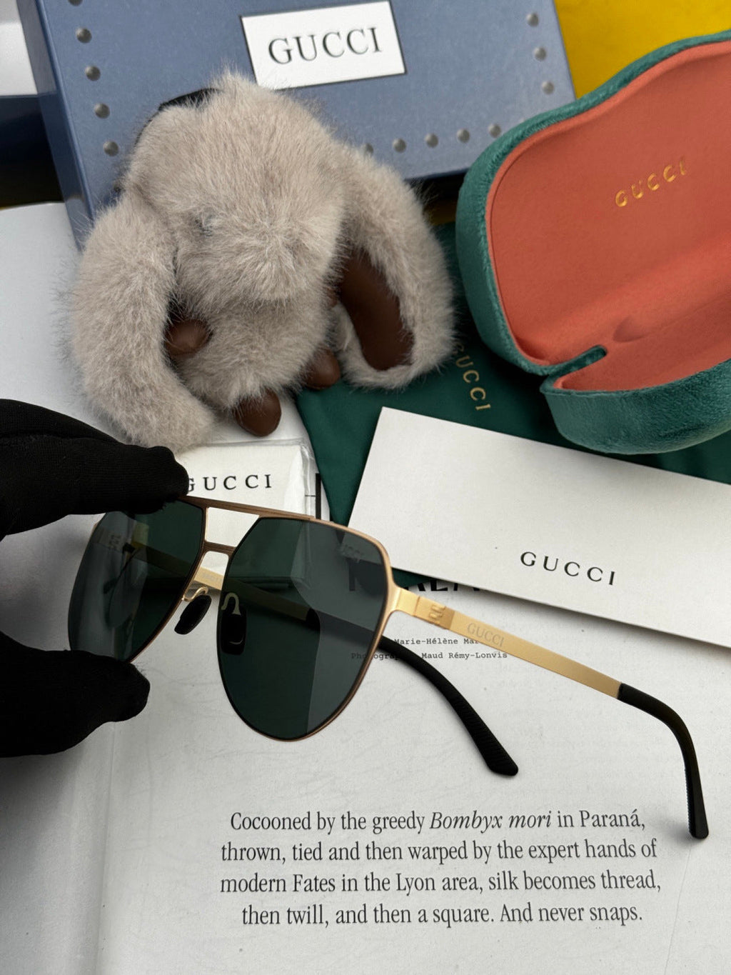 Gucci G2380 Polarized Aviator Gold Lens Sunglasses for Men - 934078 - detail image 5