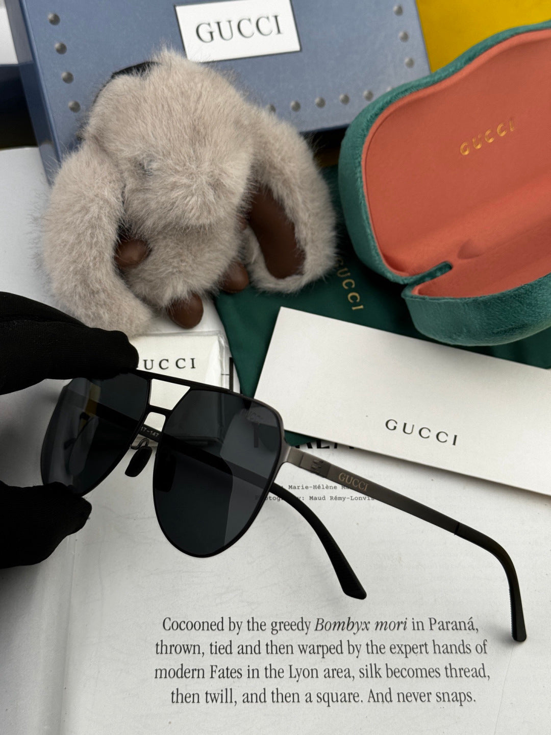 Gucci G2380 Polarized Aviator Gold Lens Sunglasses for Men - 934078 - detail image 4