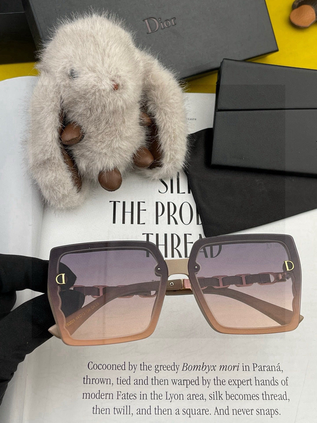 Dior CD5302 Square Gold Lens Sunglasses for Men & Women - 997995