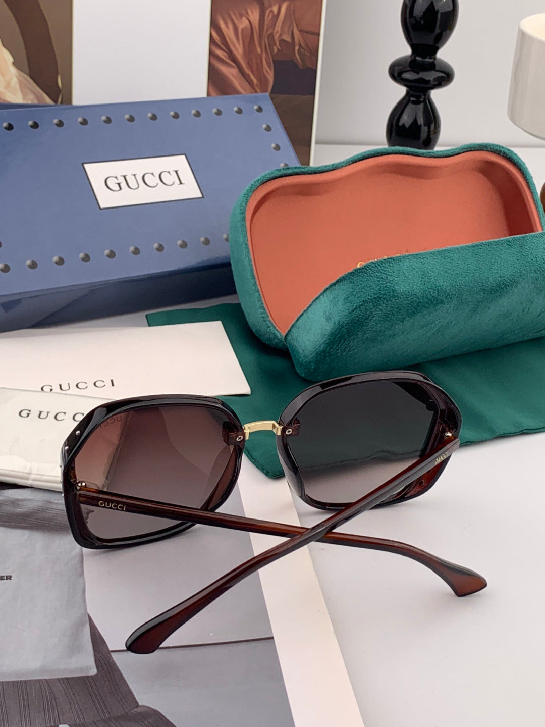 Gucci G14900 Polarized Square Gold Lens Sunglasses for Men & Women - 997608 - detail image 4