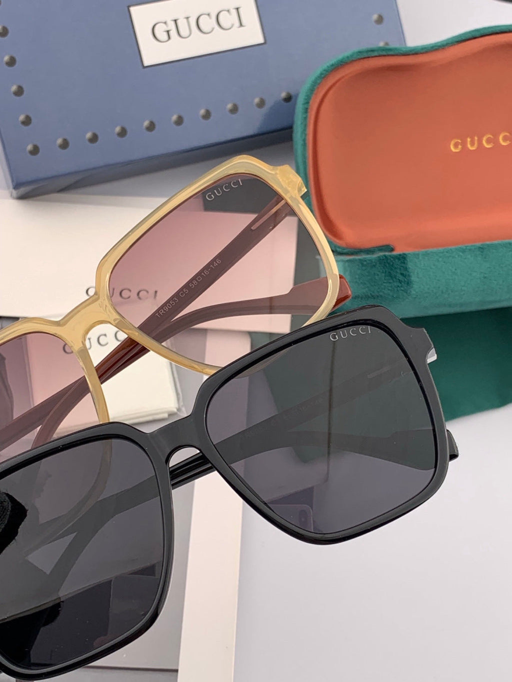 Gucci G3905 Metal Square Black Lens Sunglasses for Men & Women - detail image 5