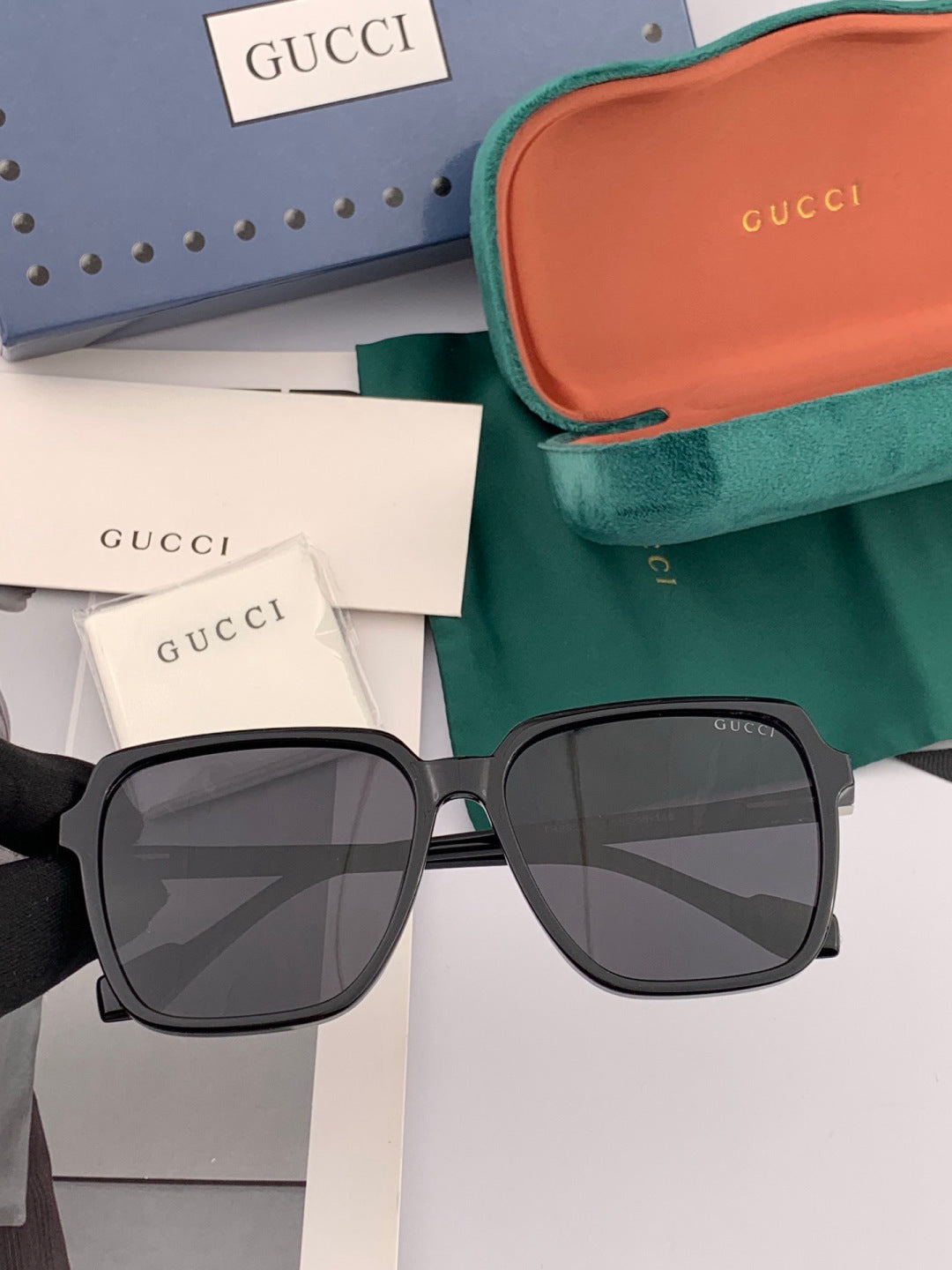 Gucci G3905 Metal Square Black Lens Sunglasses for Men & Women - detail image 2