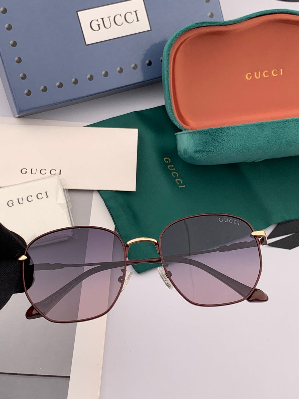 Gucci G7305 Polarized Fashion Gold Lens Sunglasses for Women - detail image 2