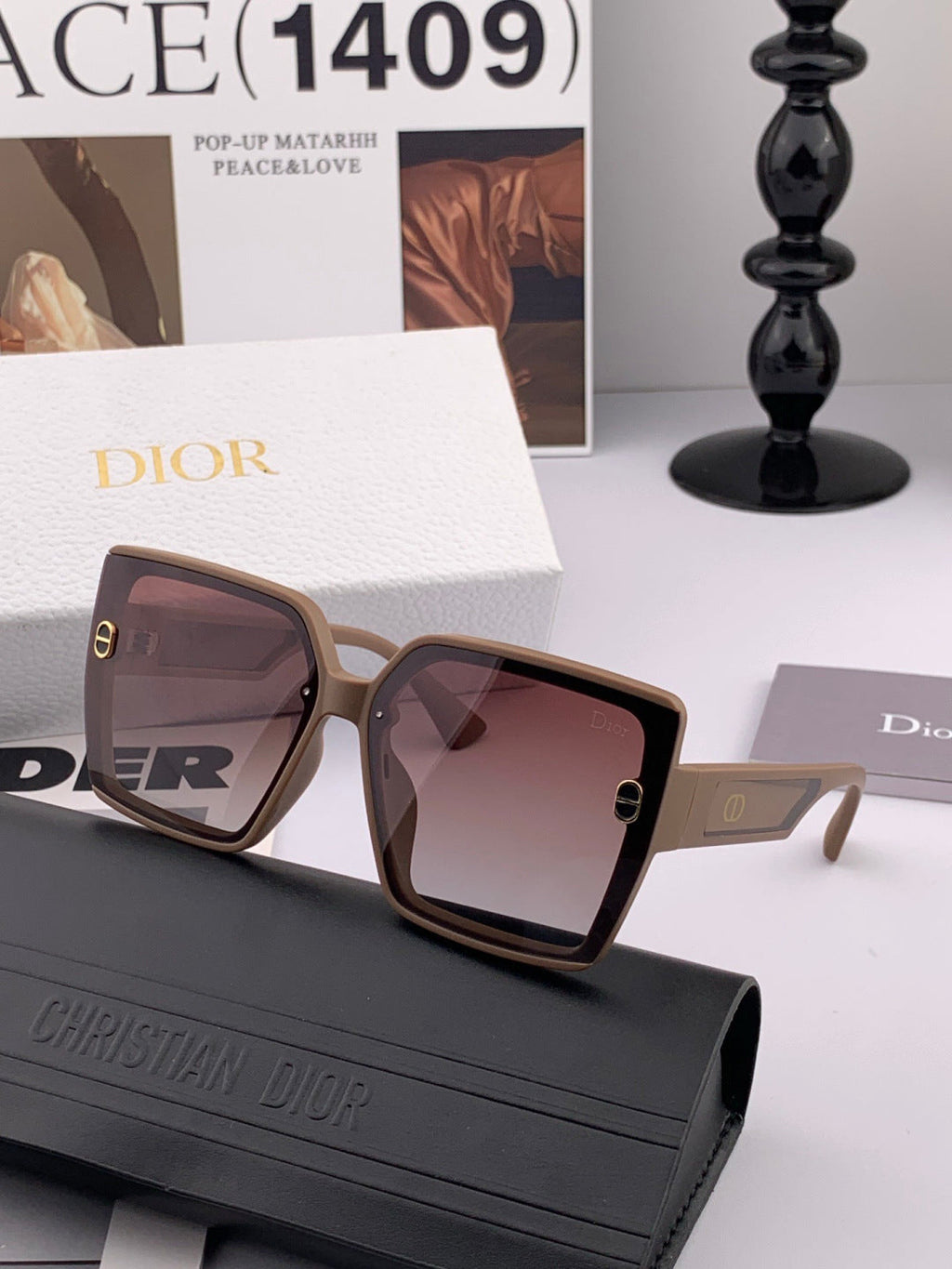 Dior CD0971 Polarized Square Red Lens Sunglasses for Men & Women - 997986 - detail image 2