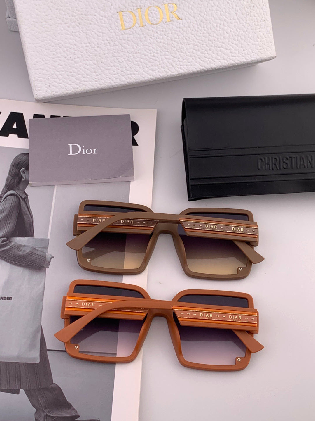 Dior CD1277 Polarized Square Red Lens Sunglasses for Women - 997988 - detail image 5