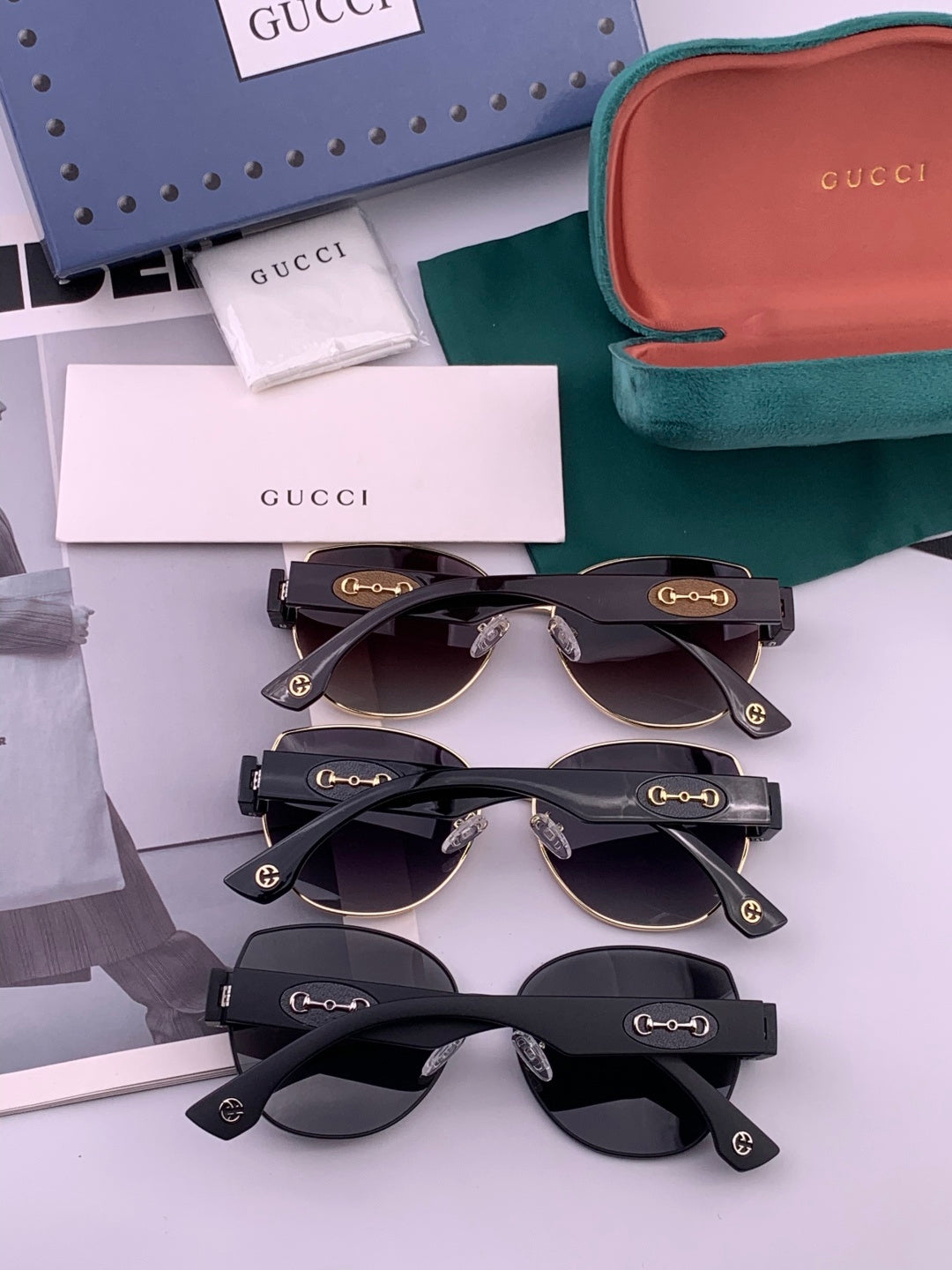 Gucci G22201 Metal Square Gold Lens Sunglasses for Men & Women - detail image 5