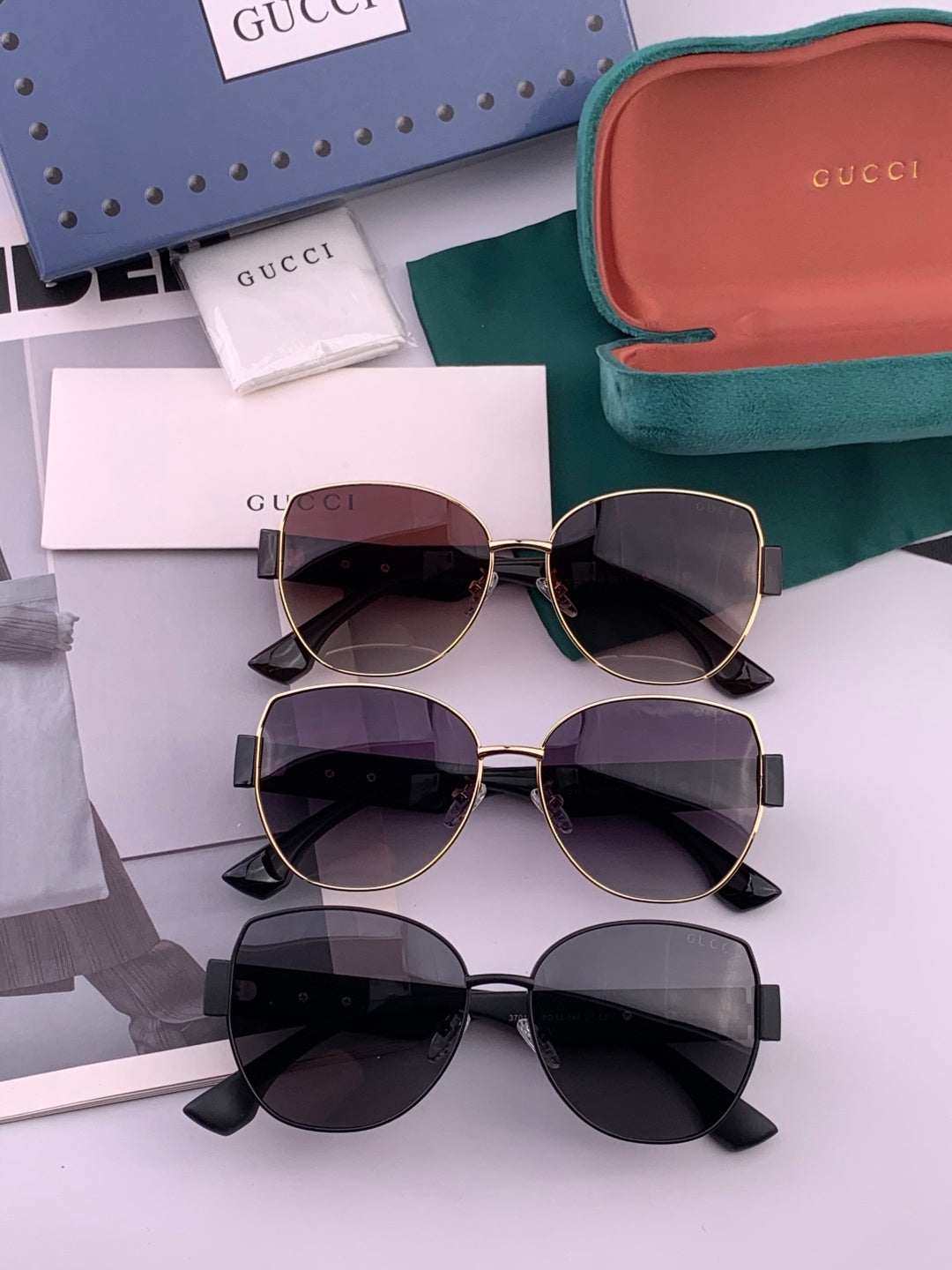 Gucci G1379 Metal Square Gold Lens Sunglasses for Men & Women - 997602 - detail image 6