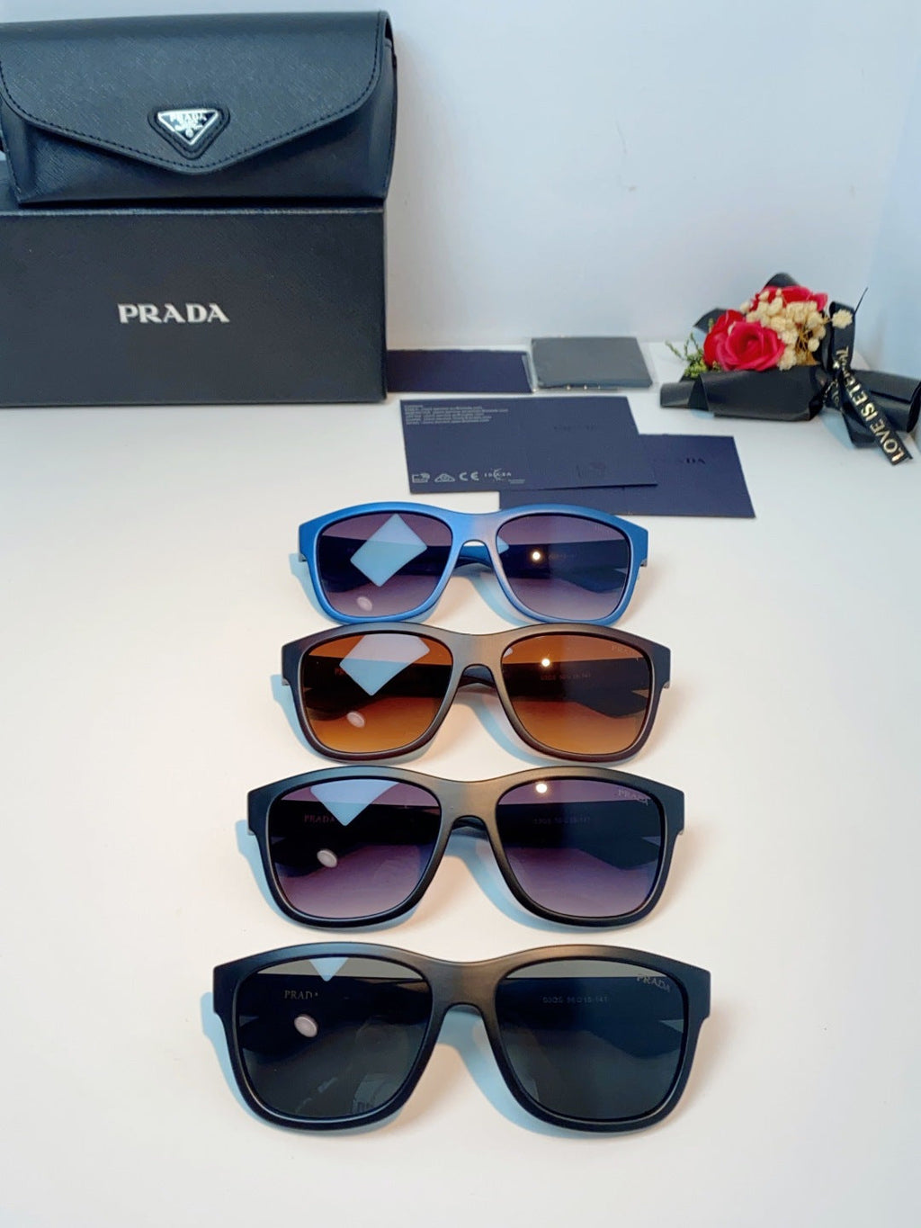 Prada Cat-Eye Blue Lens Sunglasses for Men & Women - detail image 12