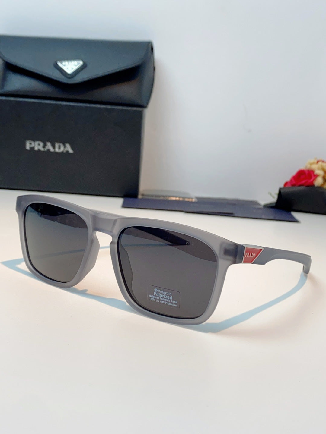 Prada Polarized Fashion Black Lens Sunglasses for Men - 487088