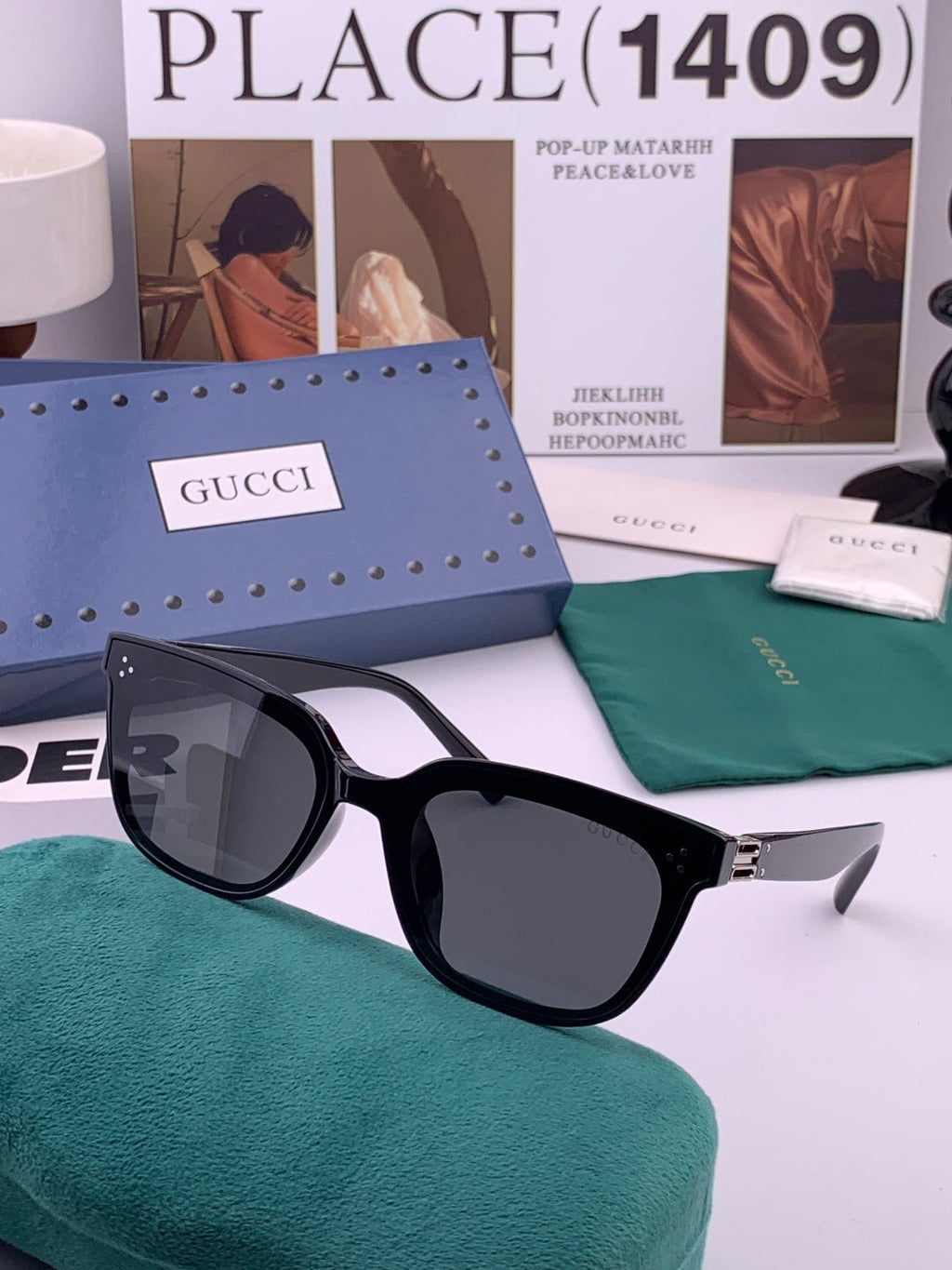 Gucci G6761 Polarized Square Black Lens Sunglasses for Men & Women - 132268 - detail image 2