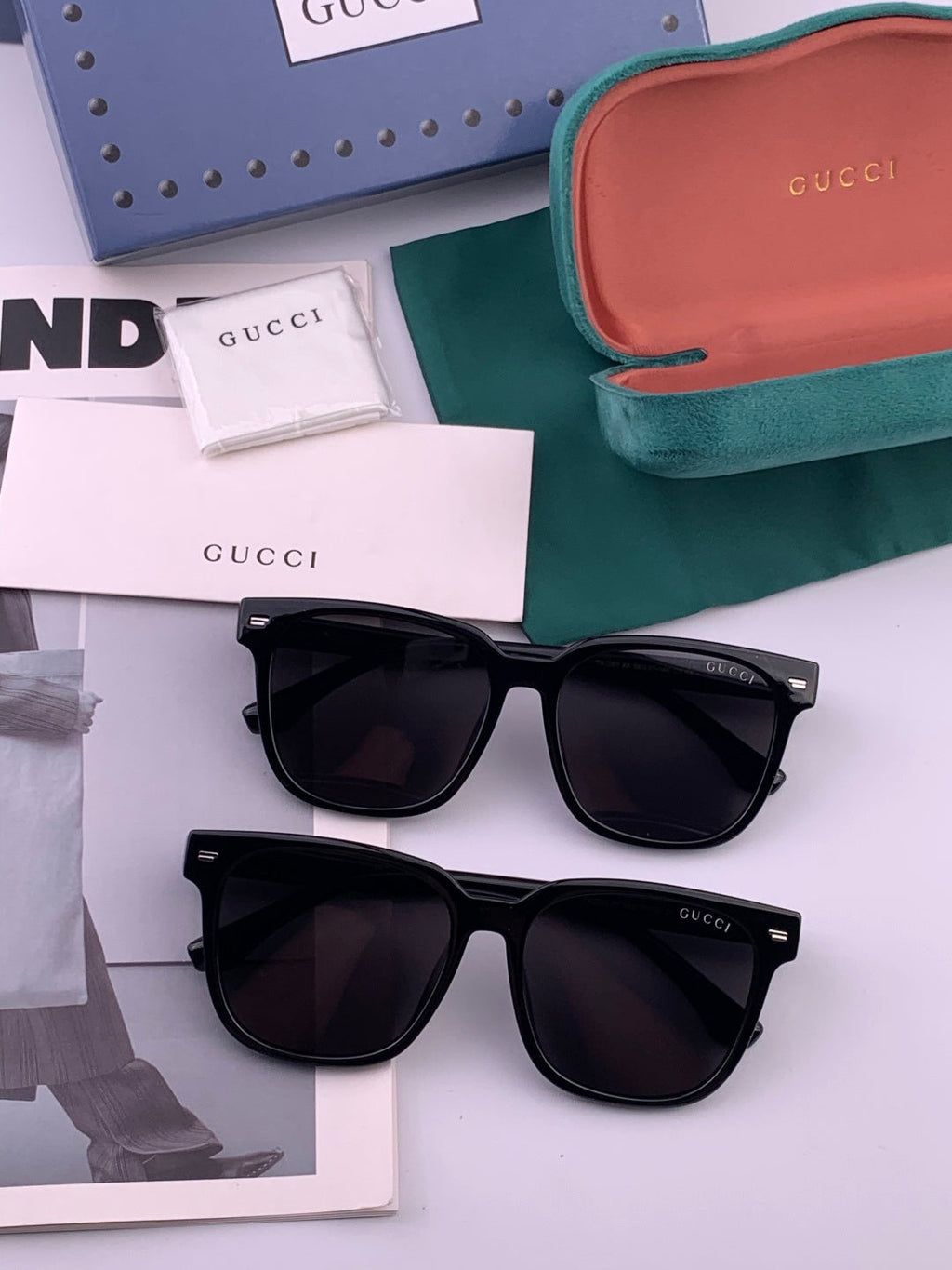 Gucci G1230 Polarized Square Gold Lens Sunglasses for Men & Women - detail image 6