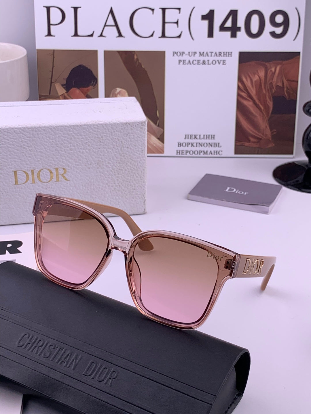 Dior D6895 Square Pink Lens Sunglasses for Men & Women - 132403 - detail image 2