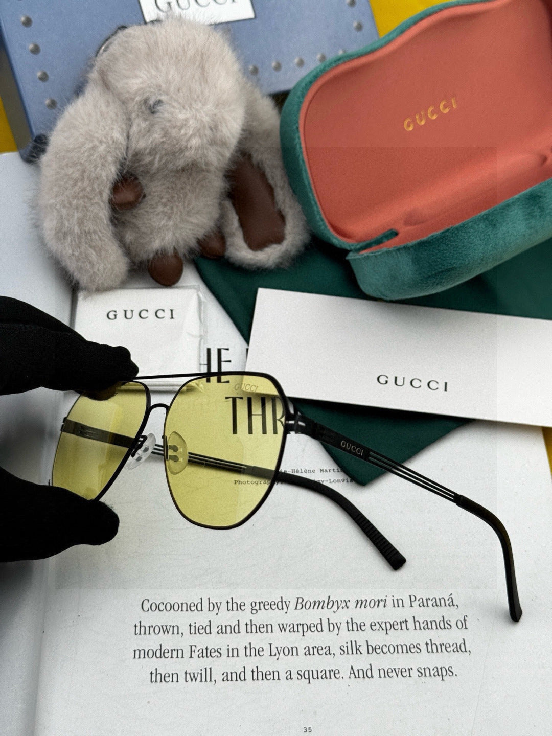 Gucci G911 Fashion Gold Lens Sunglasses for Men & Women - 132273 - detail image 5