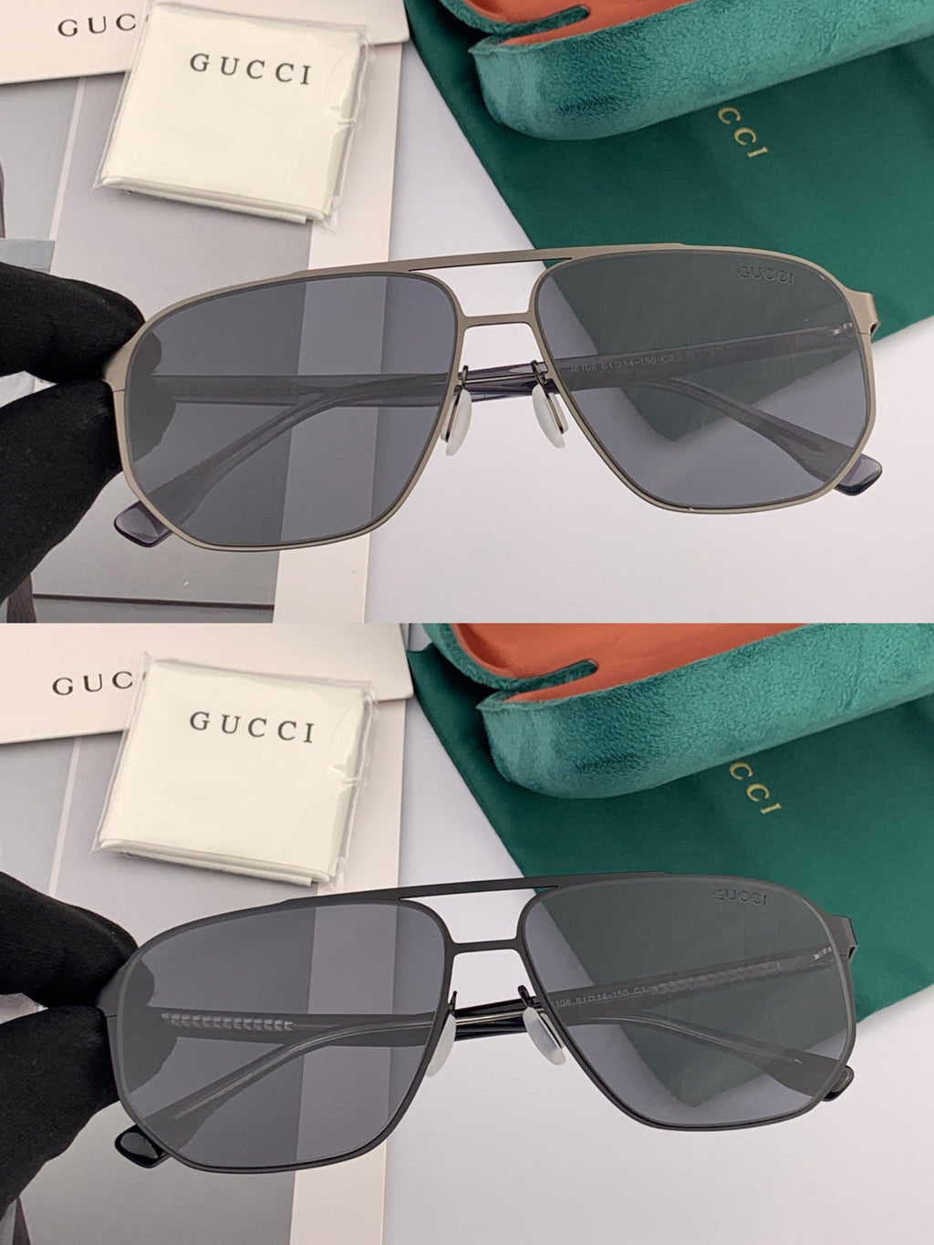 Gucci G8810 Polarized Aviator Gold Lens Sunglasses for Men - detail image 5