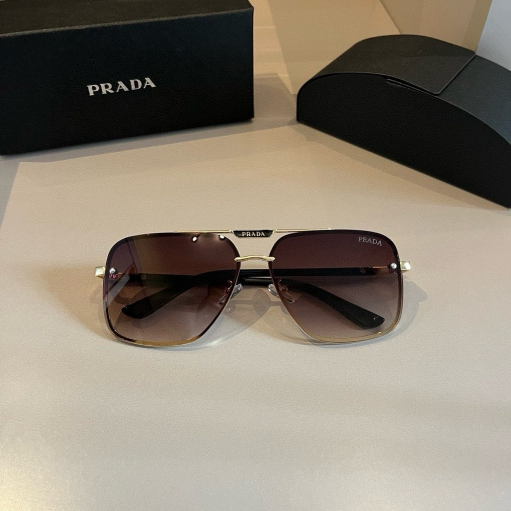 Prada Polarized Fashion Gold Lens Sunglasses for Men - 487159 - detail image 4