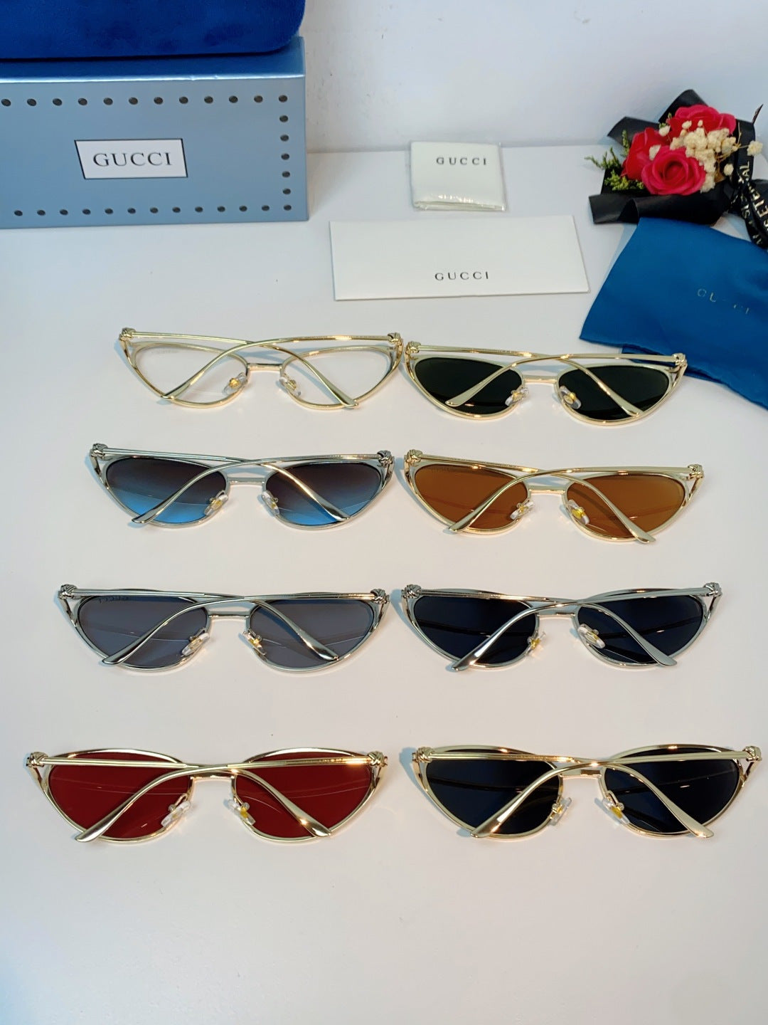 Gucci Cat-Eye Gold Lens Sunglasses for Men & Women - detail image 11