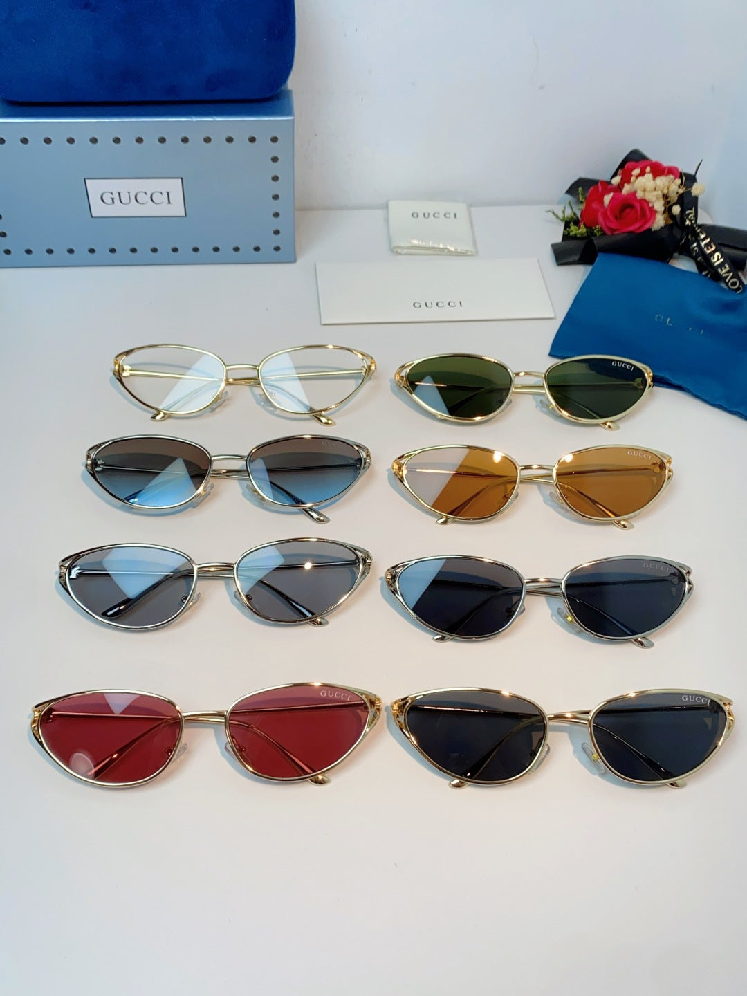 Gucci Cat-Eye Gold Lens Sunglasses for Men & Women - detail image 12