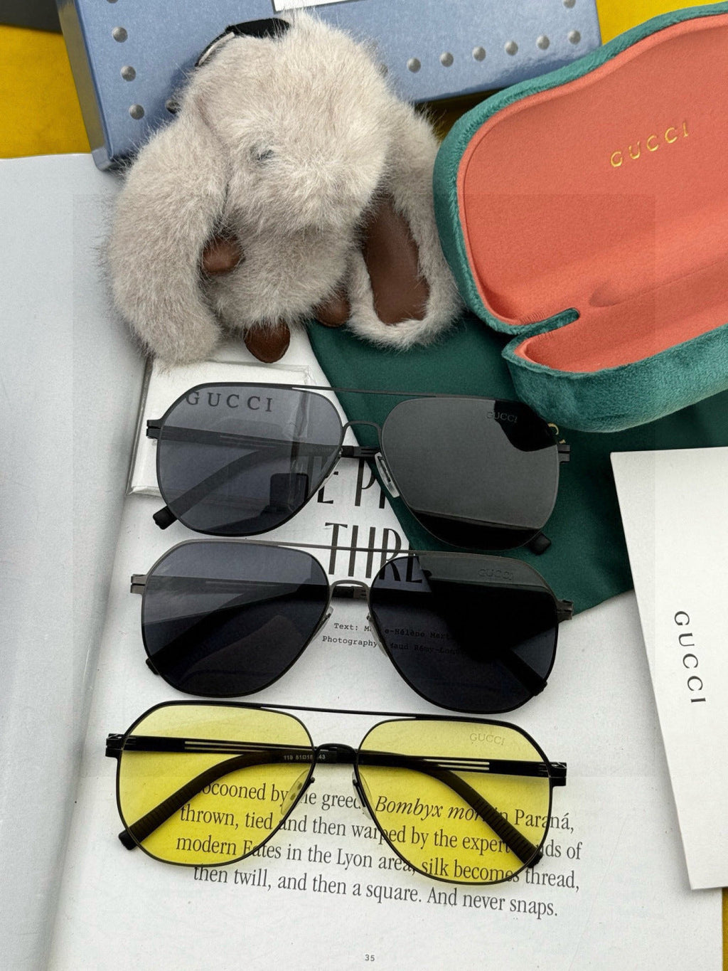 Gucci G911 Fashion Gold Lens Sunglasses for Men & Women - 158205 - detail image 7