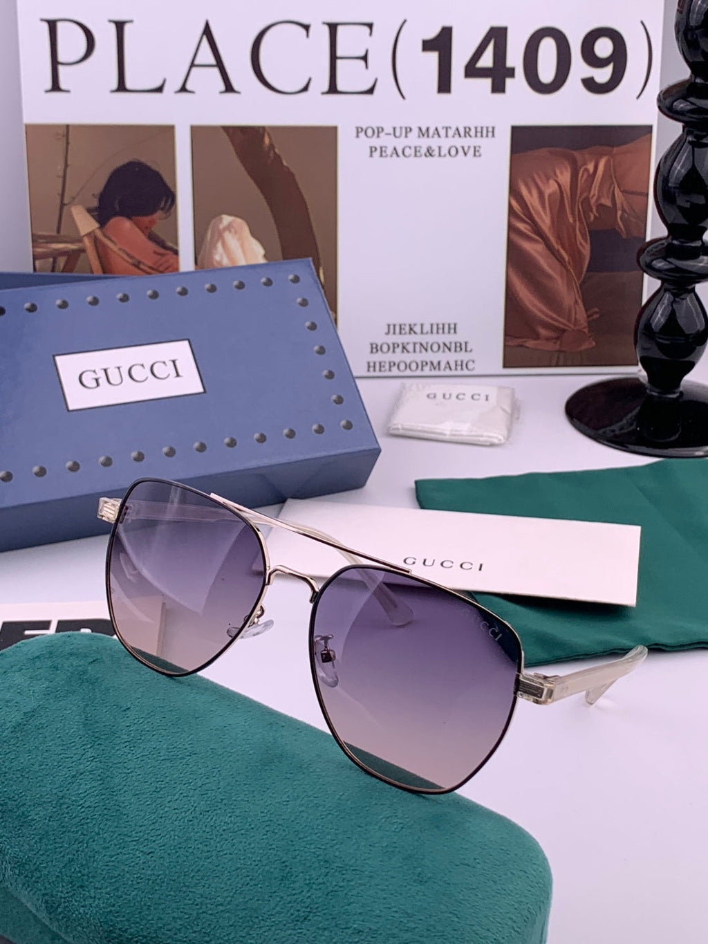 Gucci G9325 Polarized Aviator Black Lens Sunglasses for Men & Women - 158210 - detail image 2