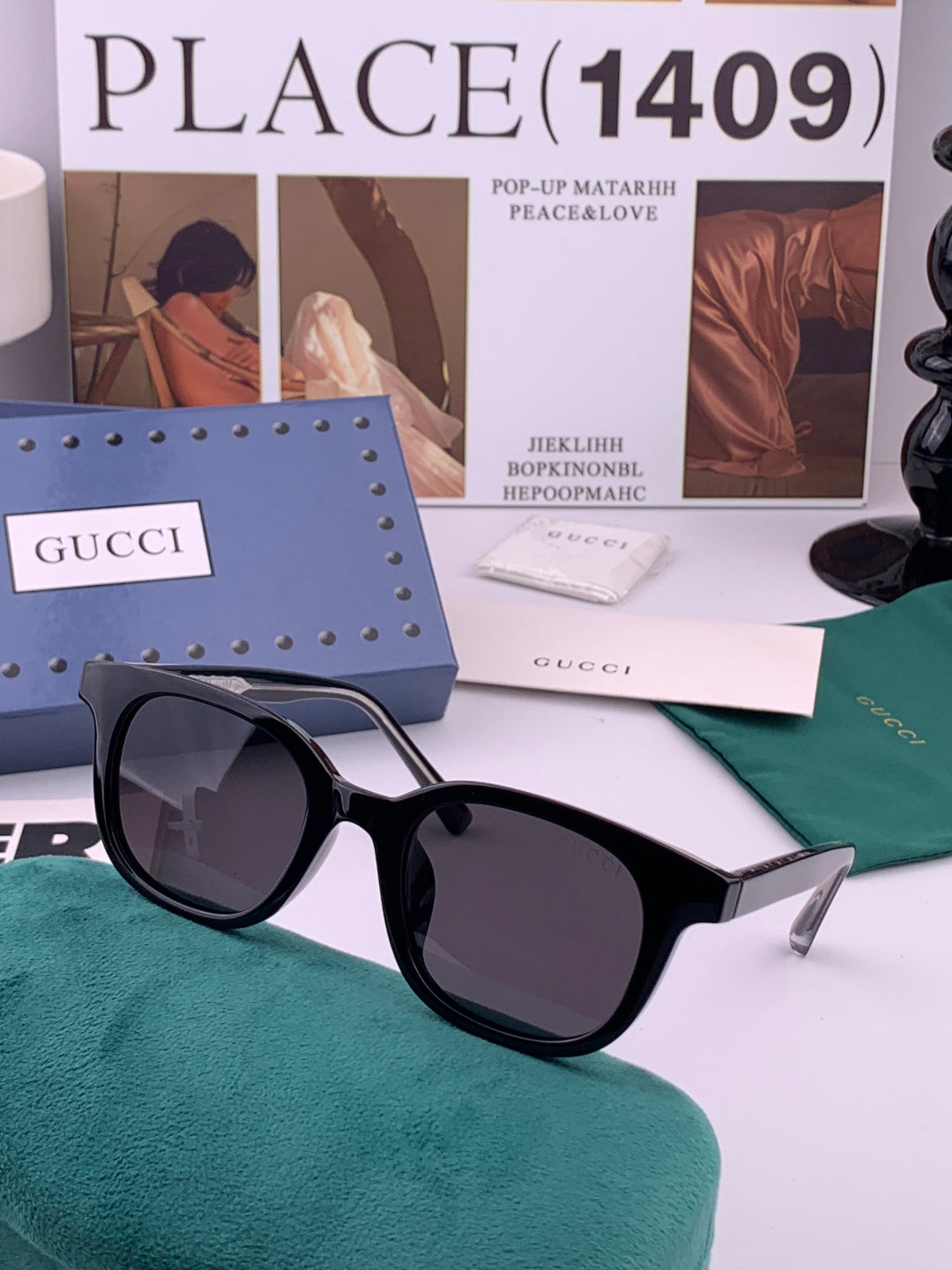 Gucci G5990 Polarized Square Gold Lens Sunglasses for Men & Women - 158270 - detail image 4