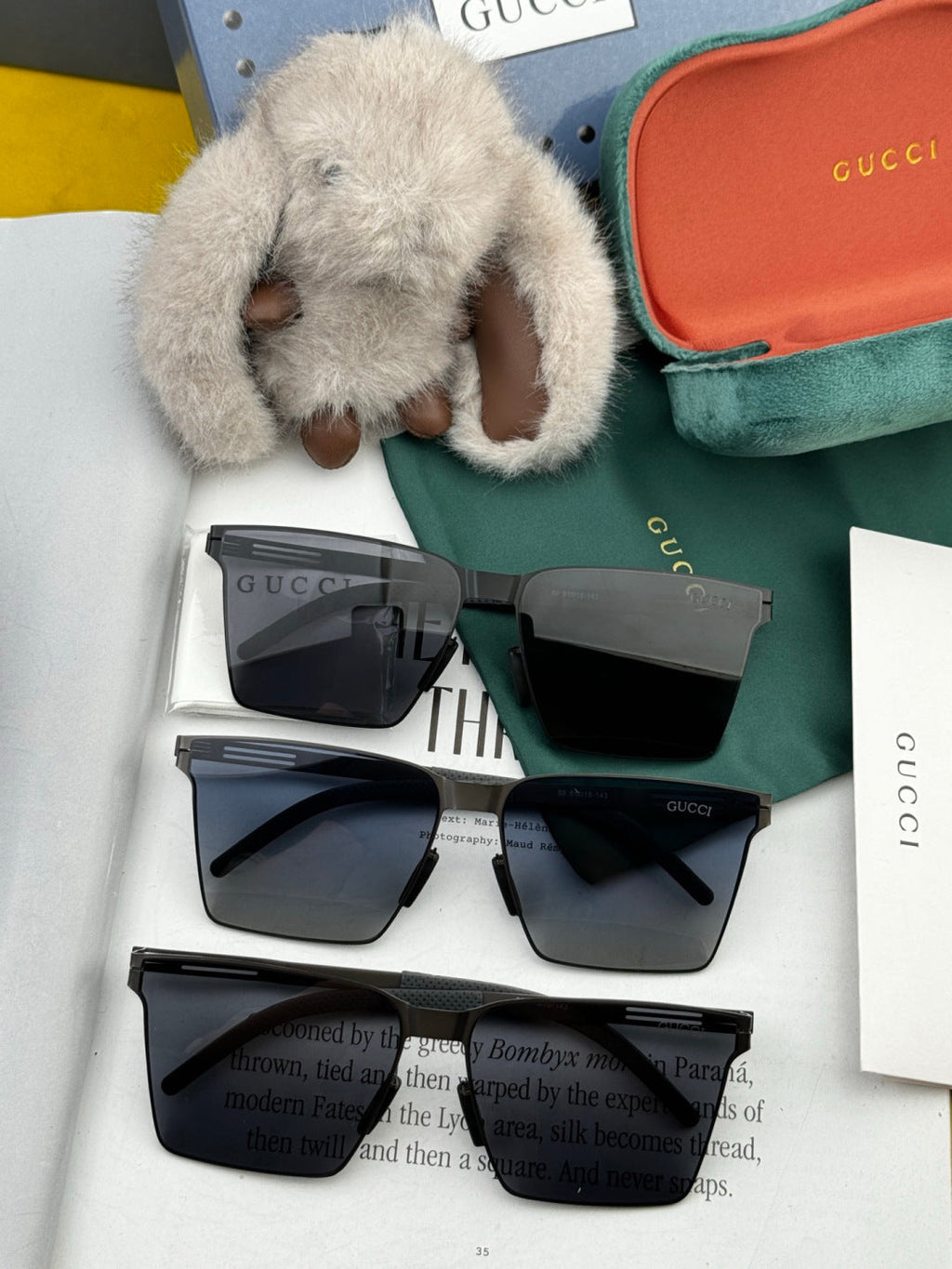 Gucci G198 Polarized Fashion Blue Lens Sunglasses for Men & Women - detail image 7
