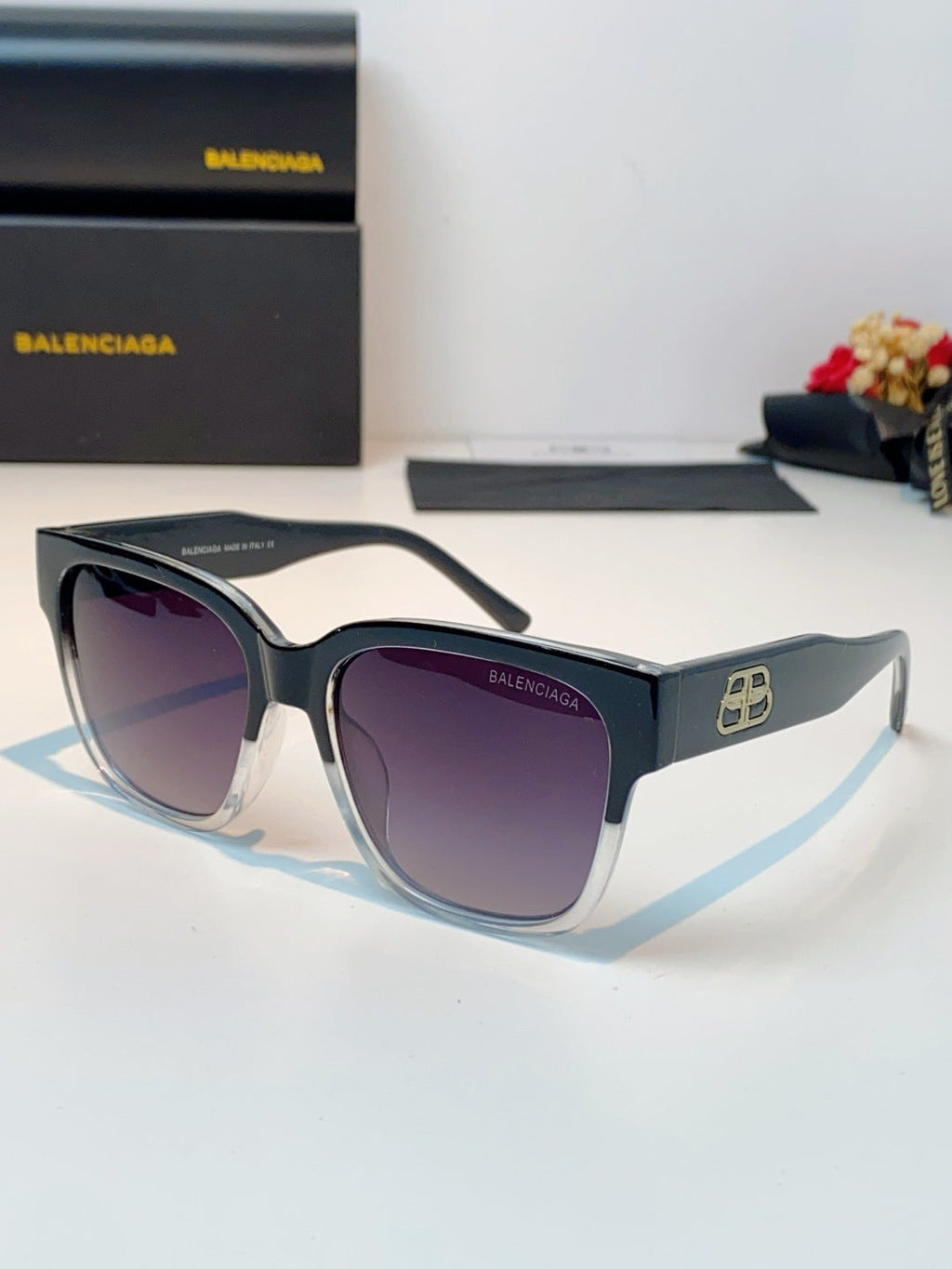 Balenciaga Fashion Black Lens Sunglasses for Men & Women - 358655