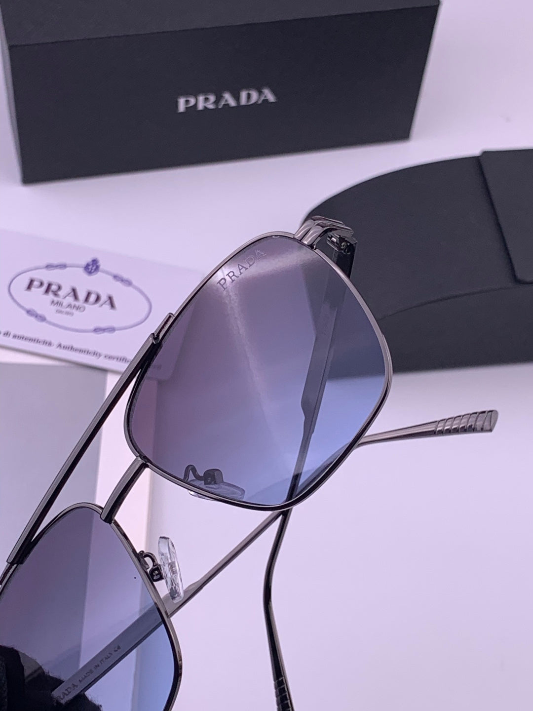 Prada Fashion Blue Lens Sunglasses for Men - 415703 - detail image 4