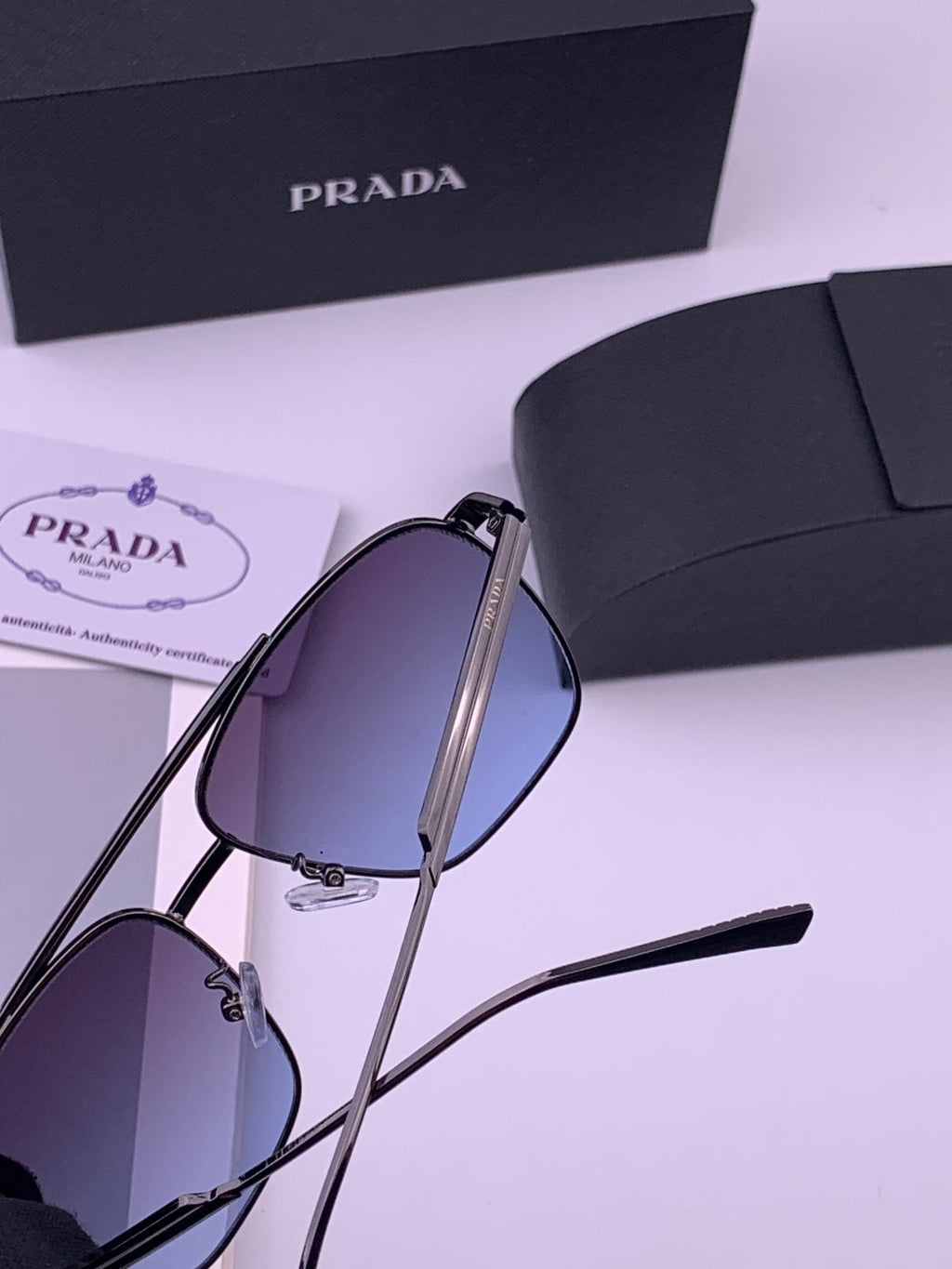Prada Fashion Blue Lens Sunglasses for Men - 415703 - detail image 3