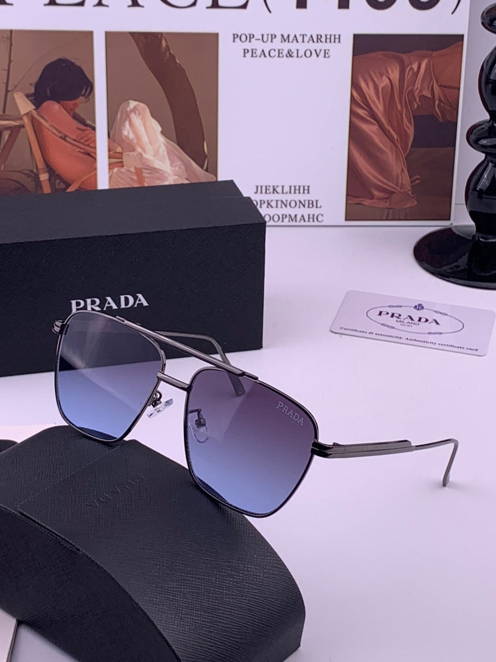 Prada Fashion Blue Lens Sunglasses for Men - 415703 - detail image 2