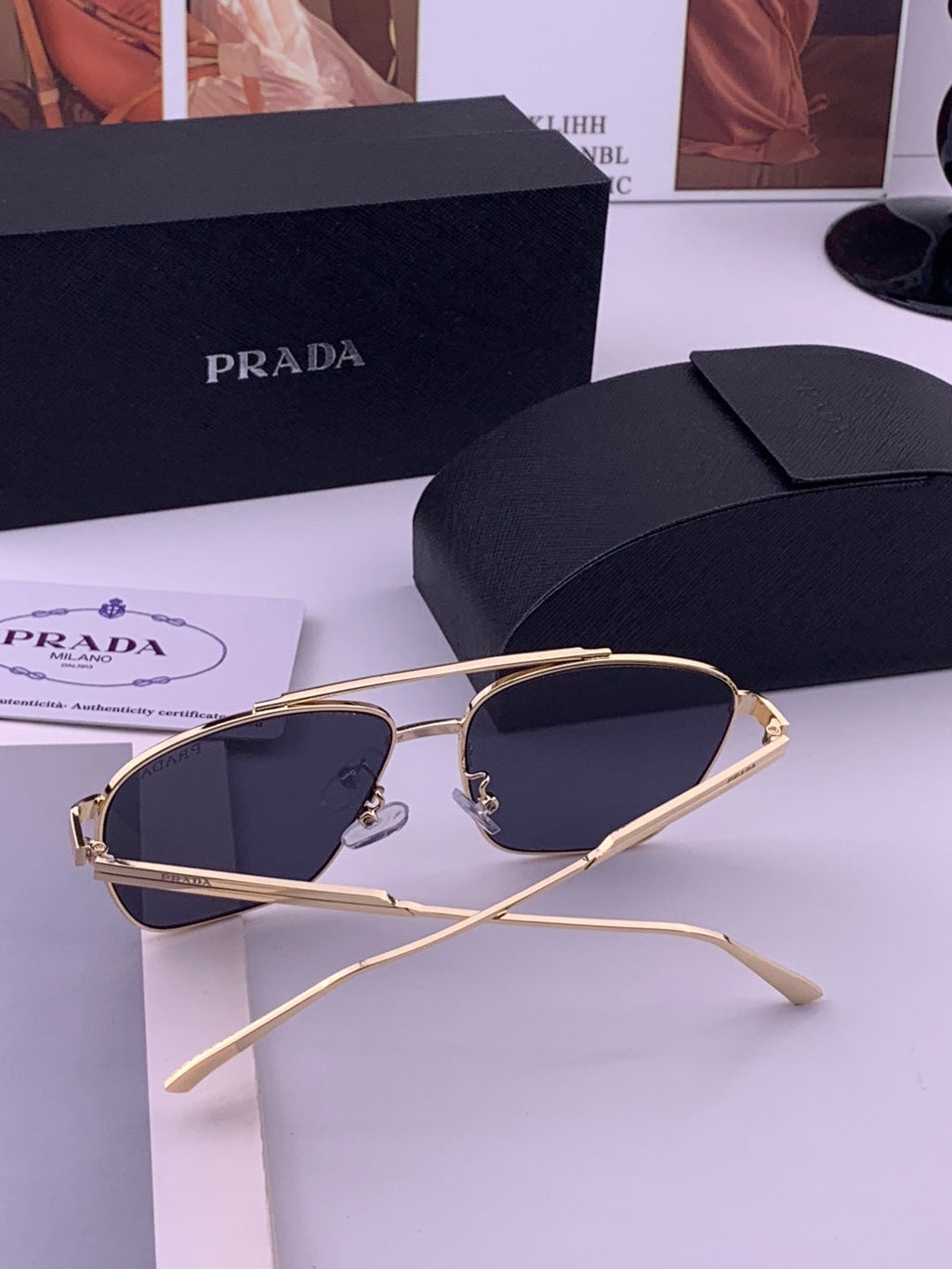 Prada Fashion Black Lens Sunglasses for Men - 415701 - detail image 5