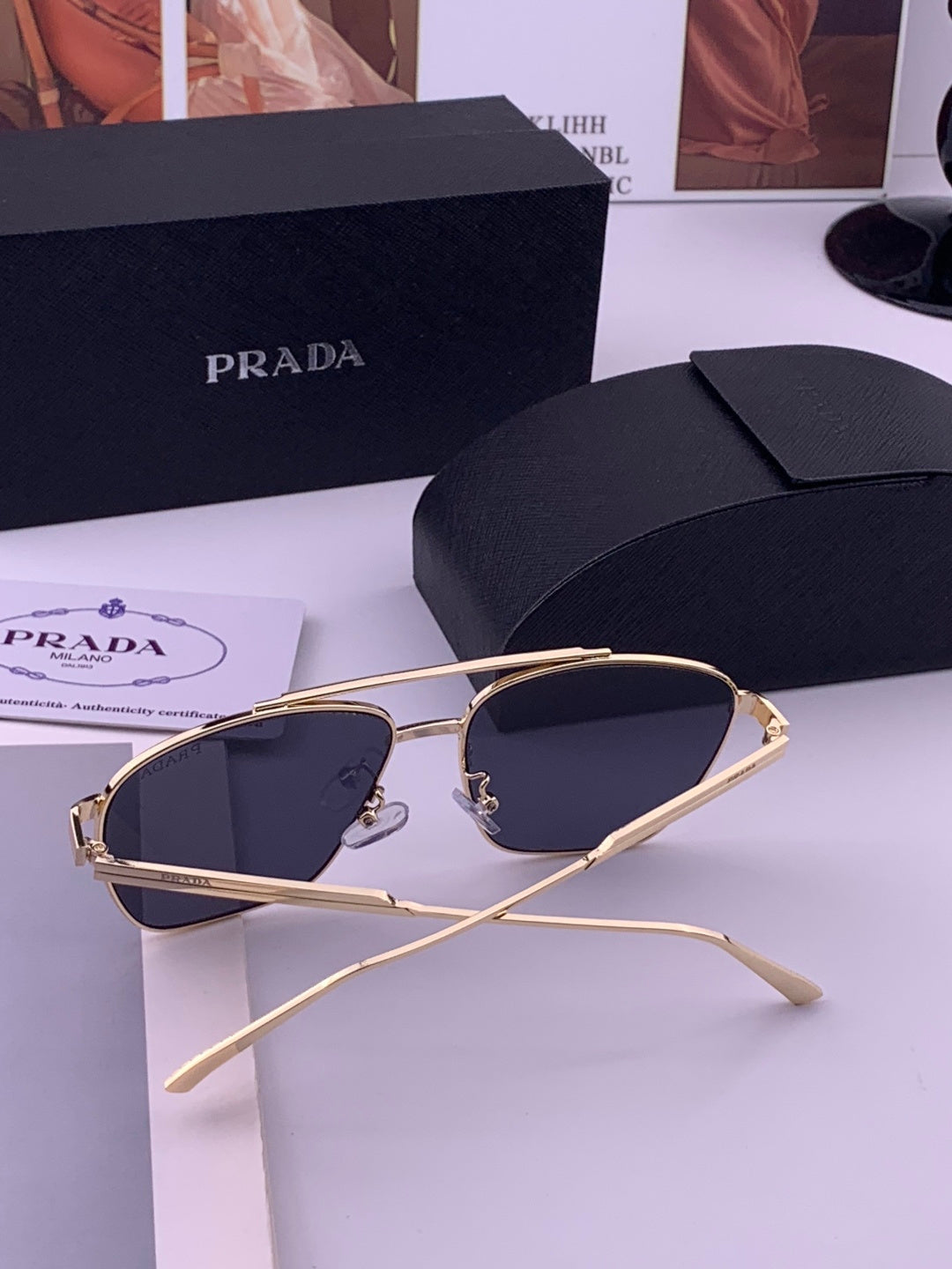 Prada Fashion Black Lens Sunglasses for Men - 415701 - detail image 5