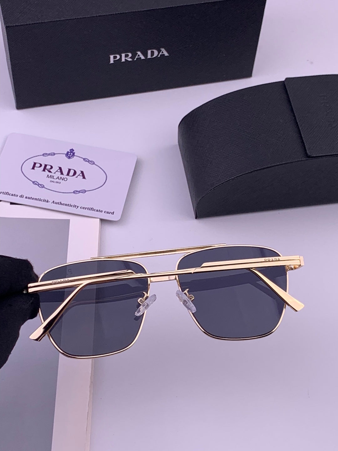 Prada Fashion Black Lens Sunglasses for Men - 415701 - detail image 2