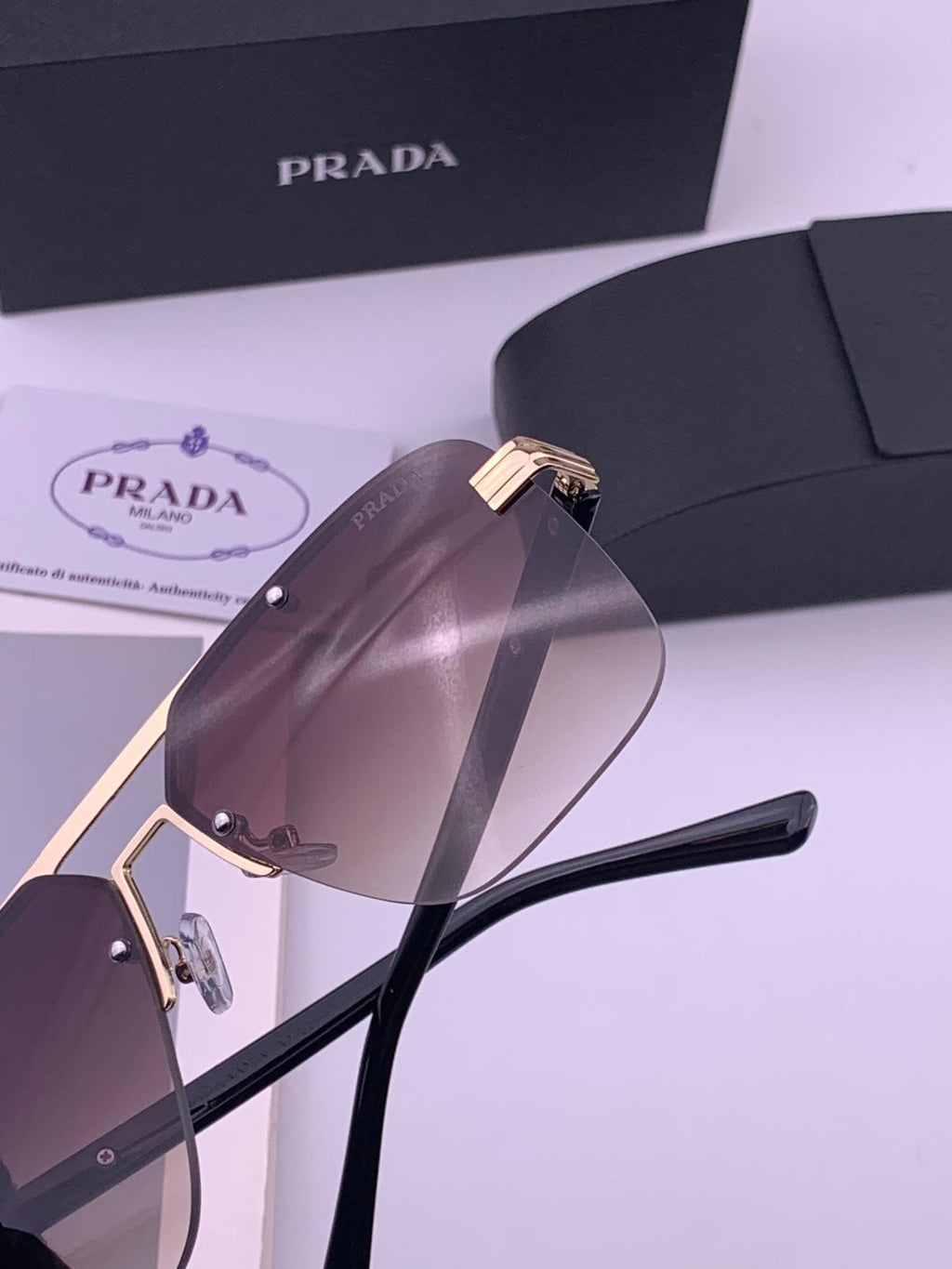 Prada Fashion Black Lens Sunglasses for Men - 415696 - detail image 4