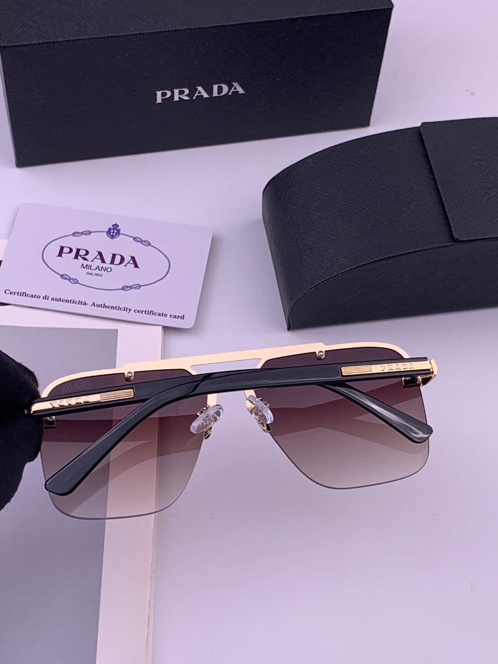 Prada Fashion Black Lens Sunglasses for Men - 415696 - detail image 5