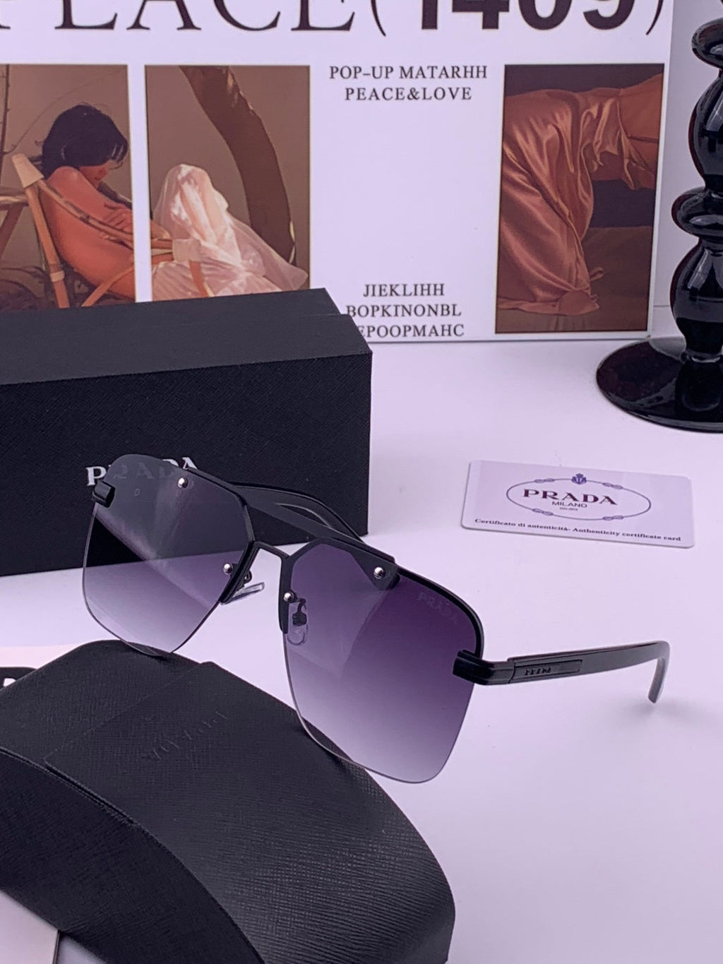 Prada Fashion Blue Lens Sunglasses for Men - 415695 - detail image 2