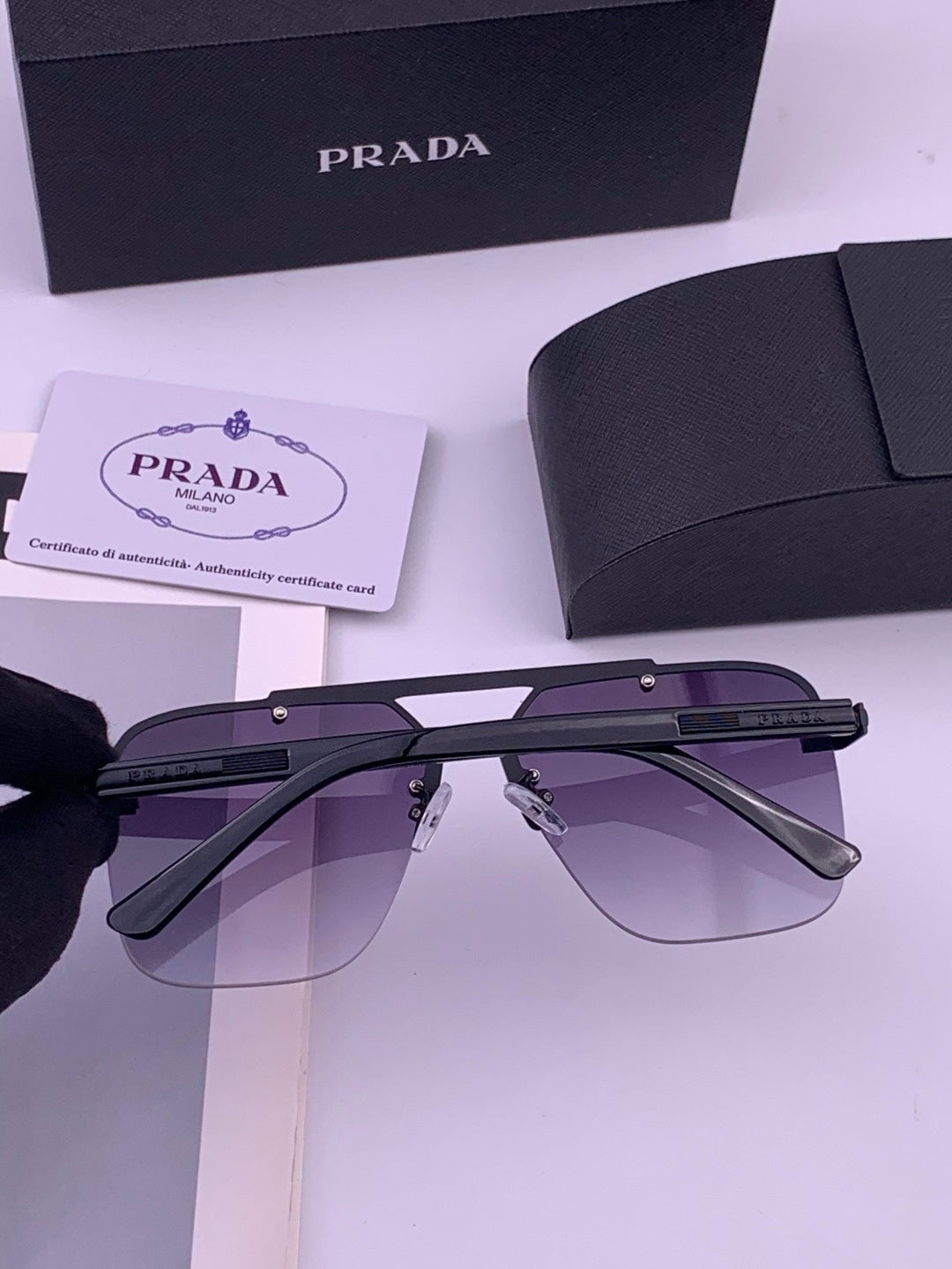 Prada Fashion Blue Lens Sunglasses for Men - 415695 - detail image 4