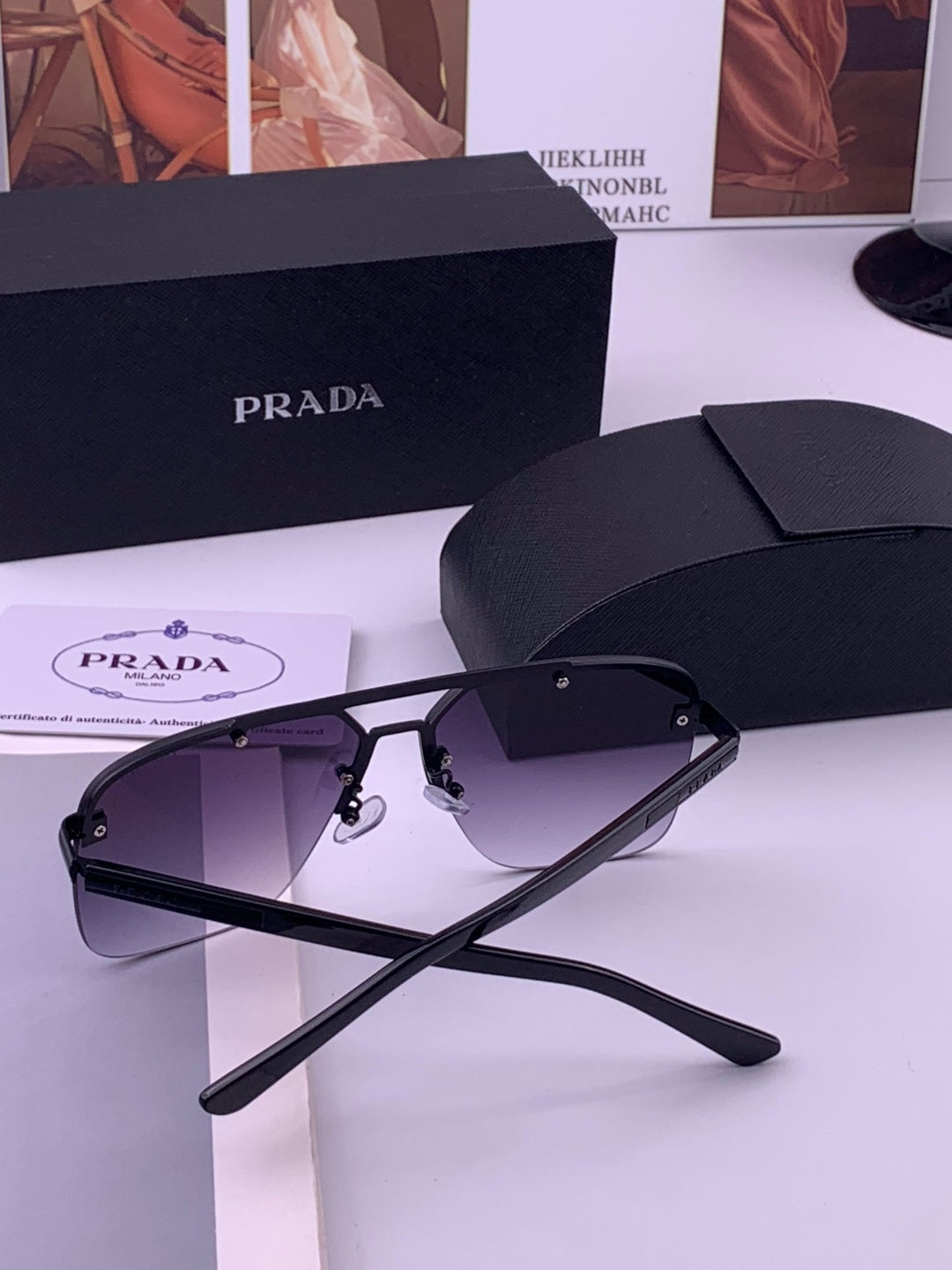 Prada Fashion Blue Lens Sunglasses for Men - 415695 - detail image 7