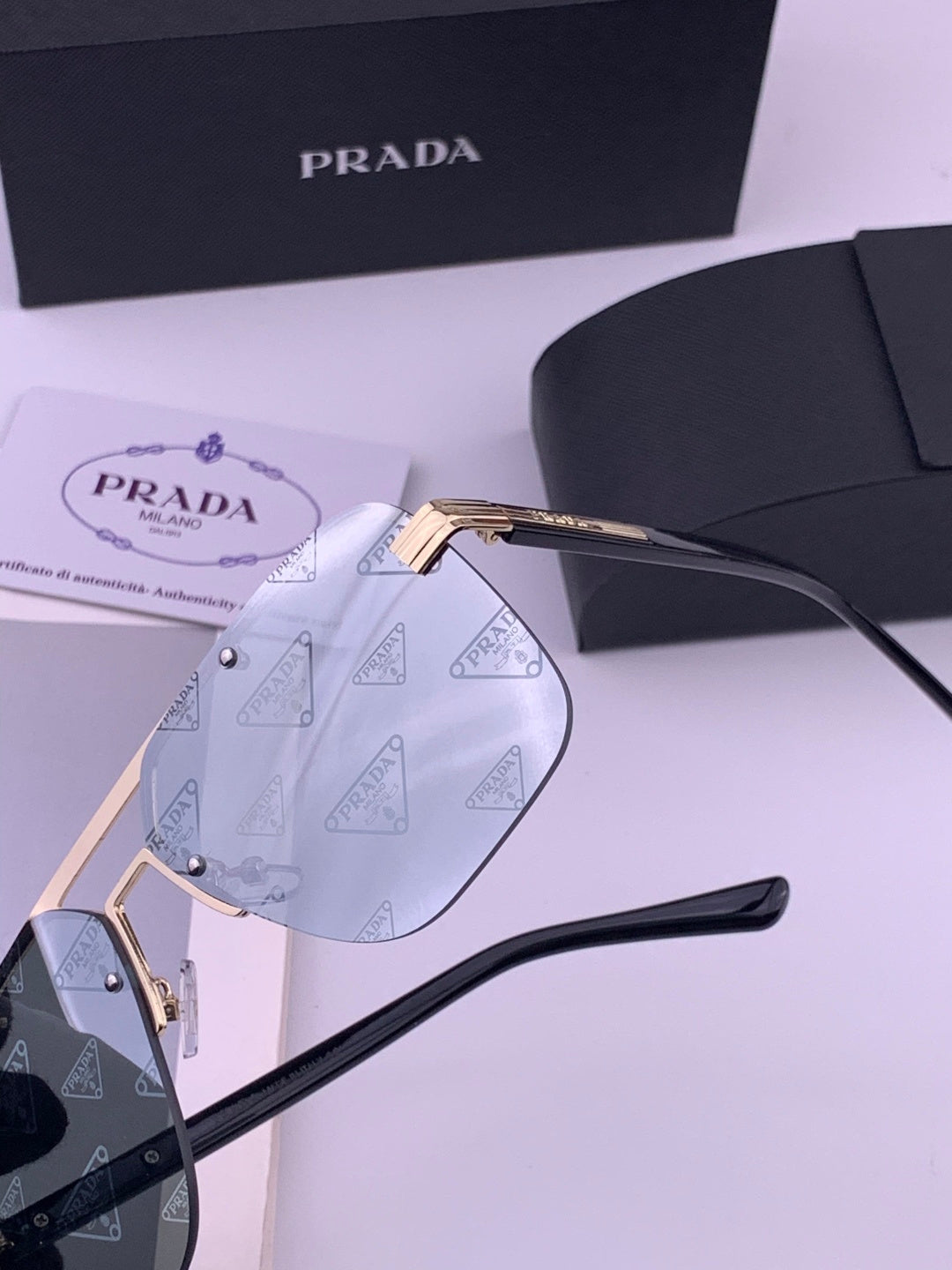 Prada Fashion Silver Lens Sunglasses for Men - 415694 - detail image 5