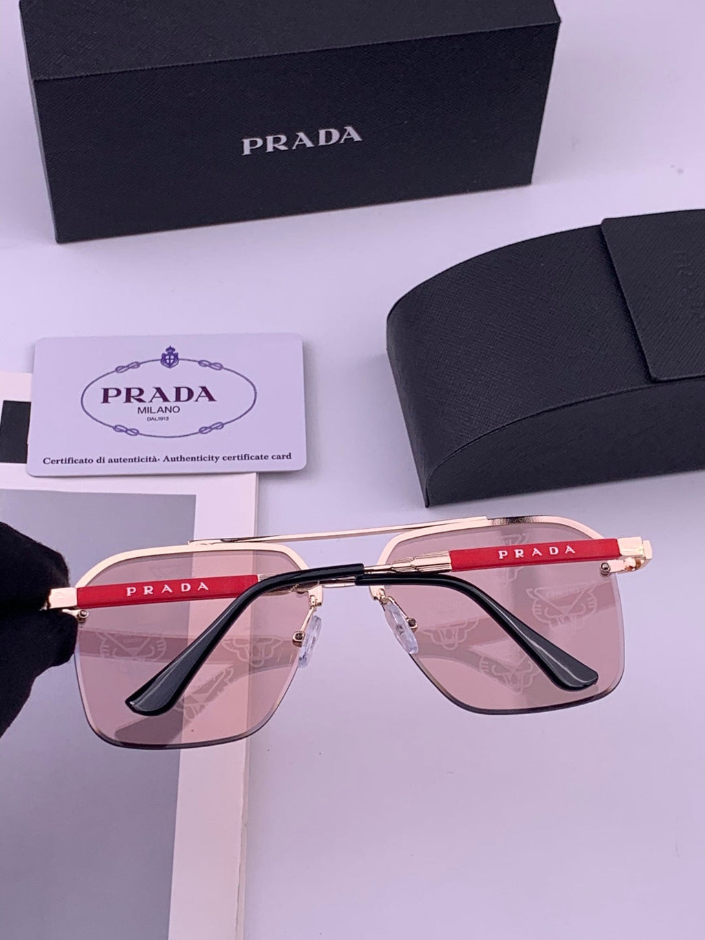 Prada Fashion Red Lens Sunglasses for Men - 415697 - detail image 4