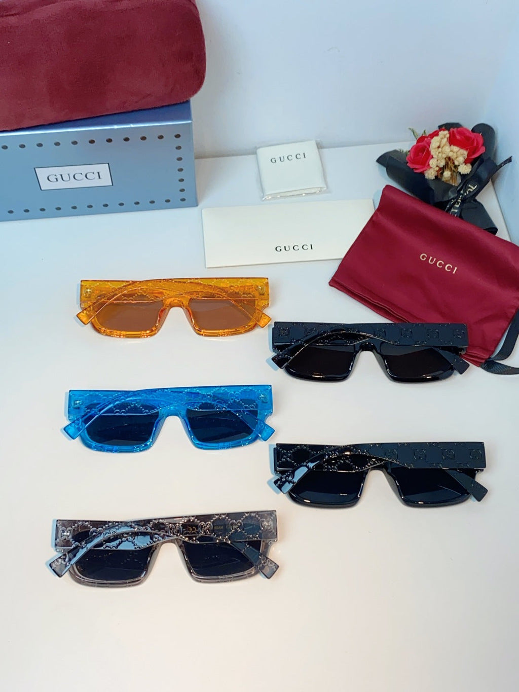 Gucci Square Black Lens Sunglasses for Men & Women - 493283 - detail image 11