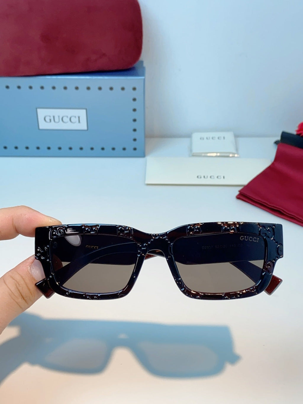 Gucci Square Black Lens Sunglasses for Men & Women - 493284 - detail image 4