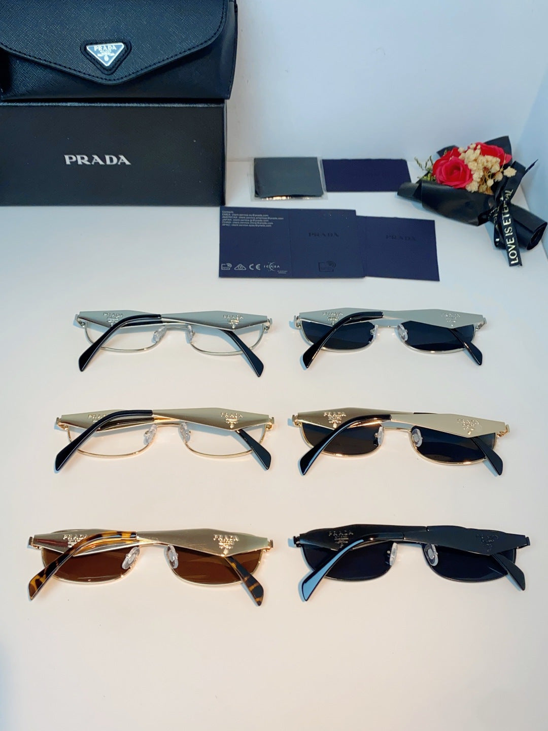 Prada Metal Oval Orange Lens Sunglasses for Men & Women - detail image 12
